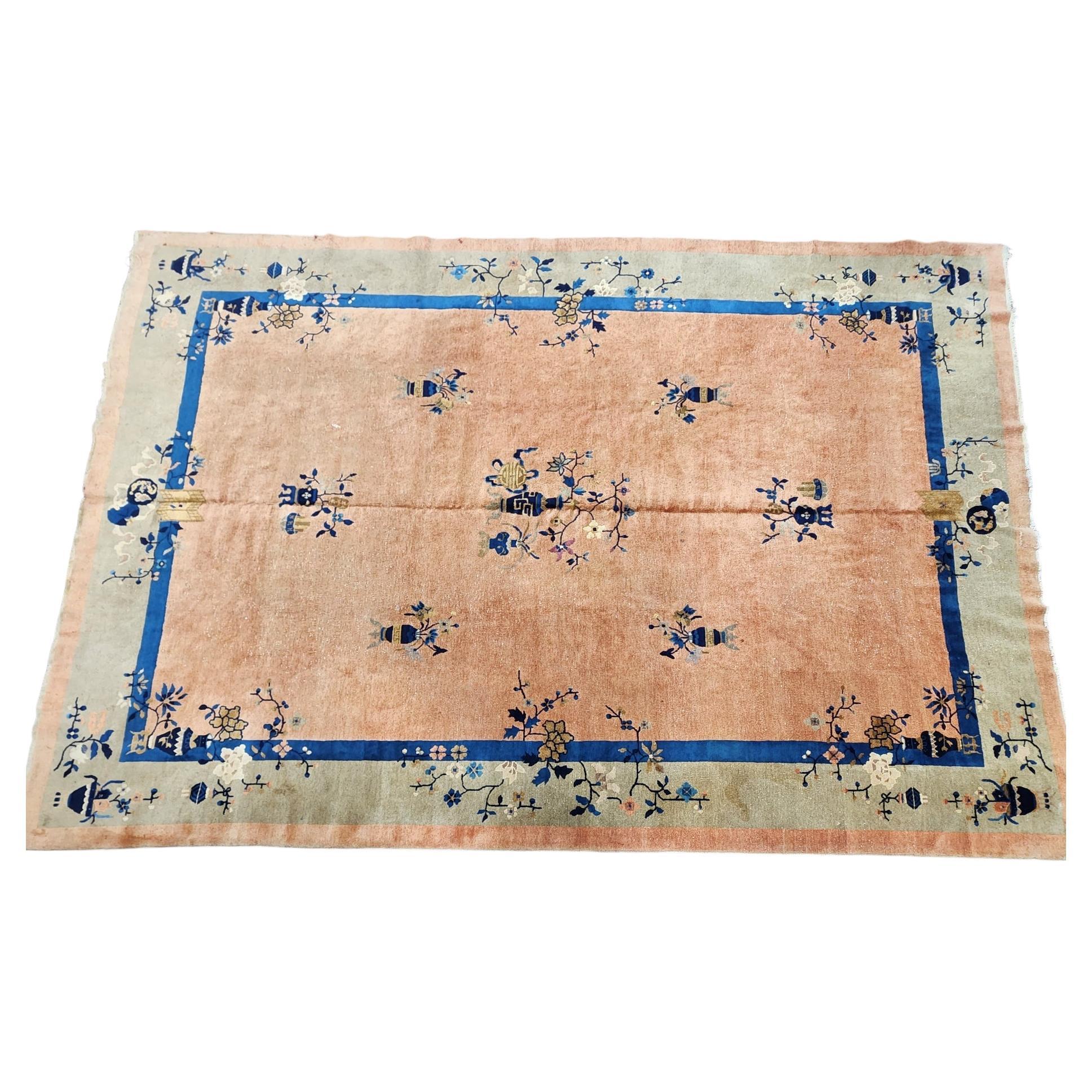 Early 20th Century Chinese Peking Art Deco Rug circa 1920 9x12 For Sale