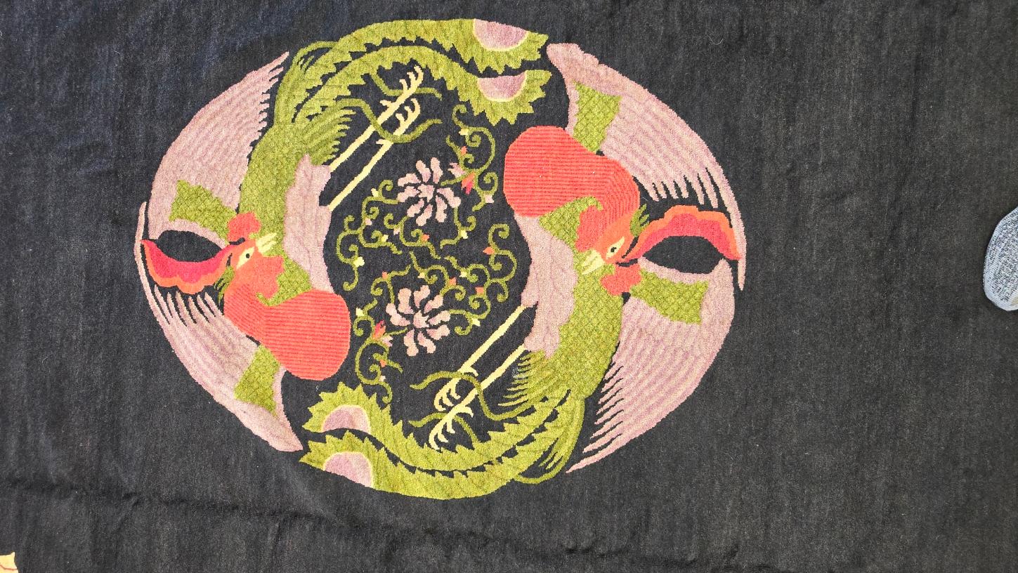 Tessuto a mano Tappeto cinese Pechino Art Deco dei primi del Novecento, circa 1920 in vendita