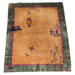 Early 20th Century Chinese Peking Art Deco Rug circa 1920 size 8x10