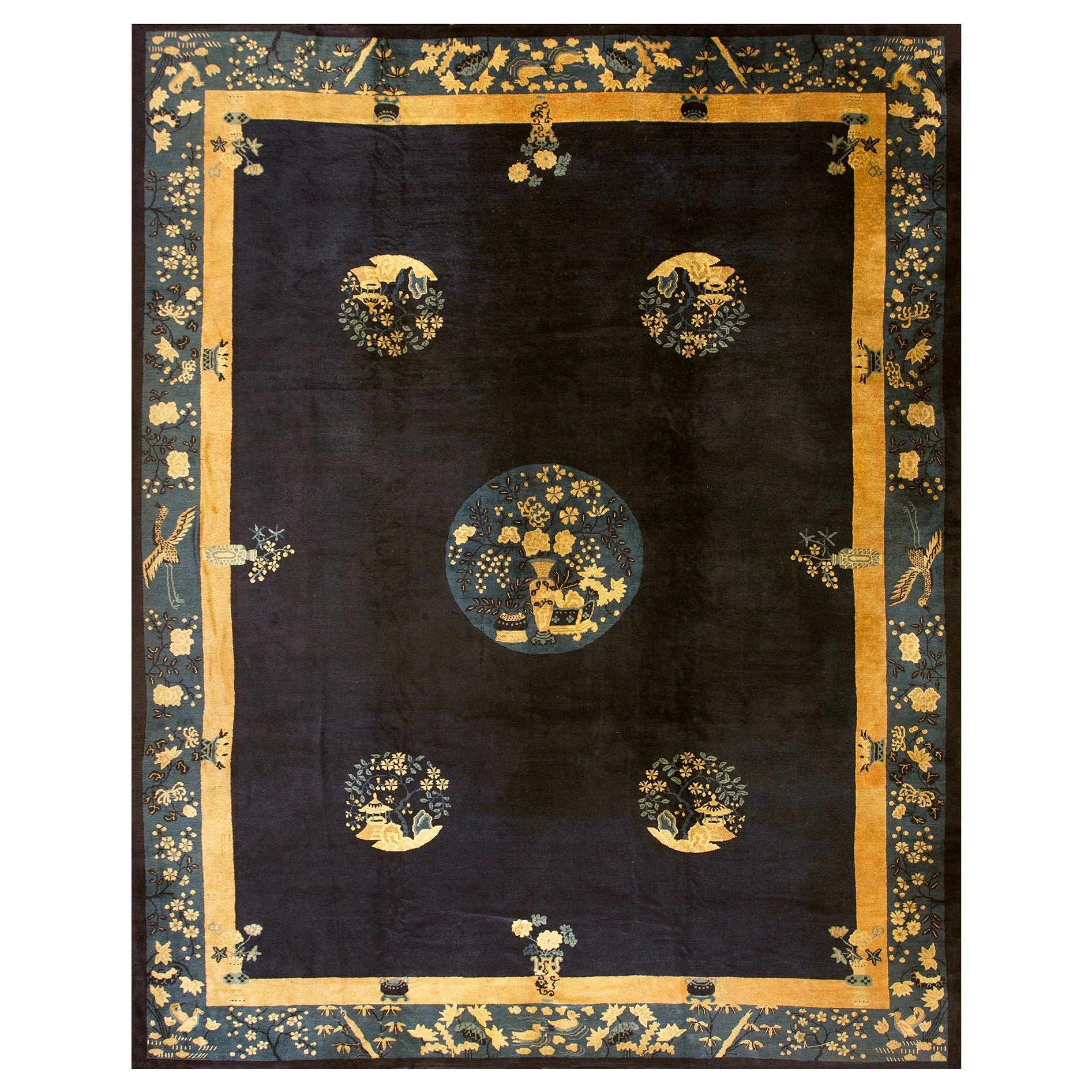 Tapis pékinois du début du 20e siècle ( 10'' x 12'' 6"" - 305 x 382 )