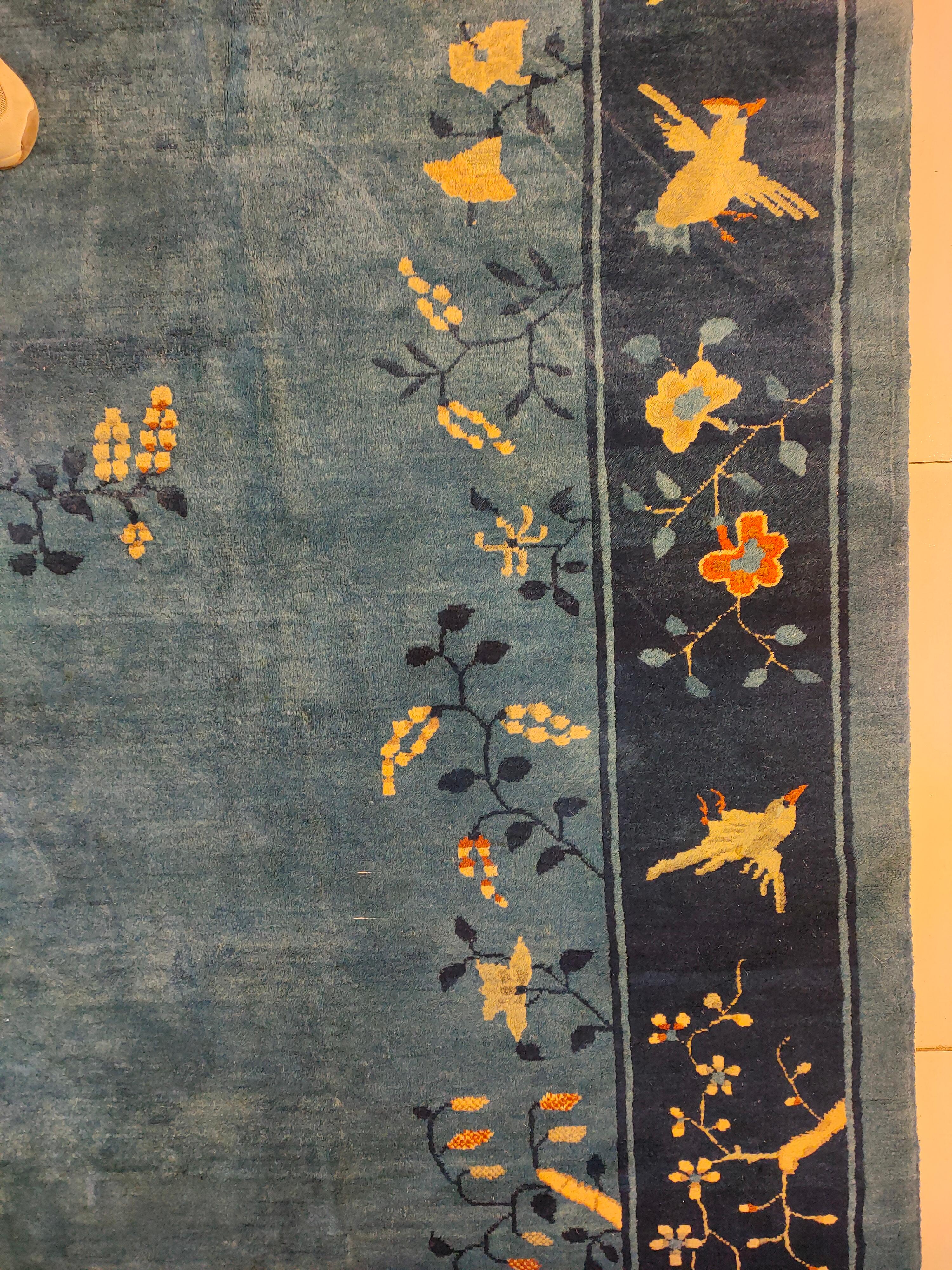 Wool Early 20th Century Chinese Peking Carpet ( 10'2