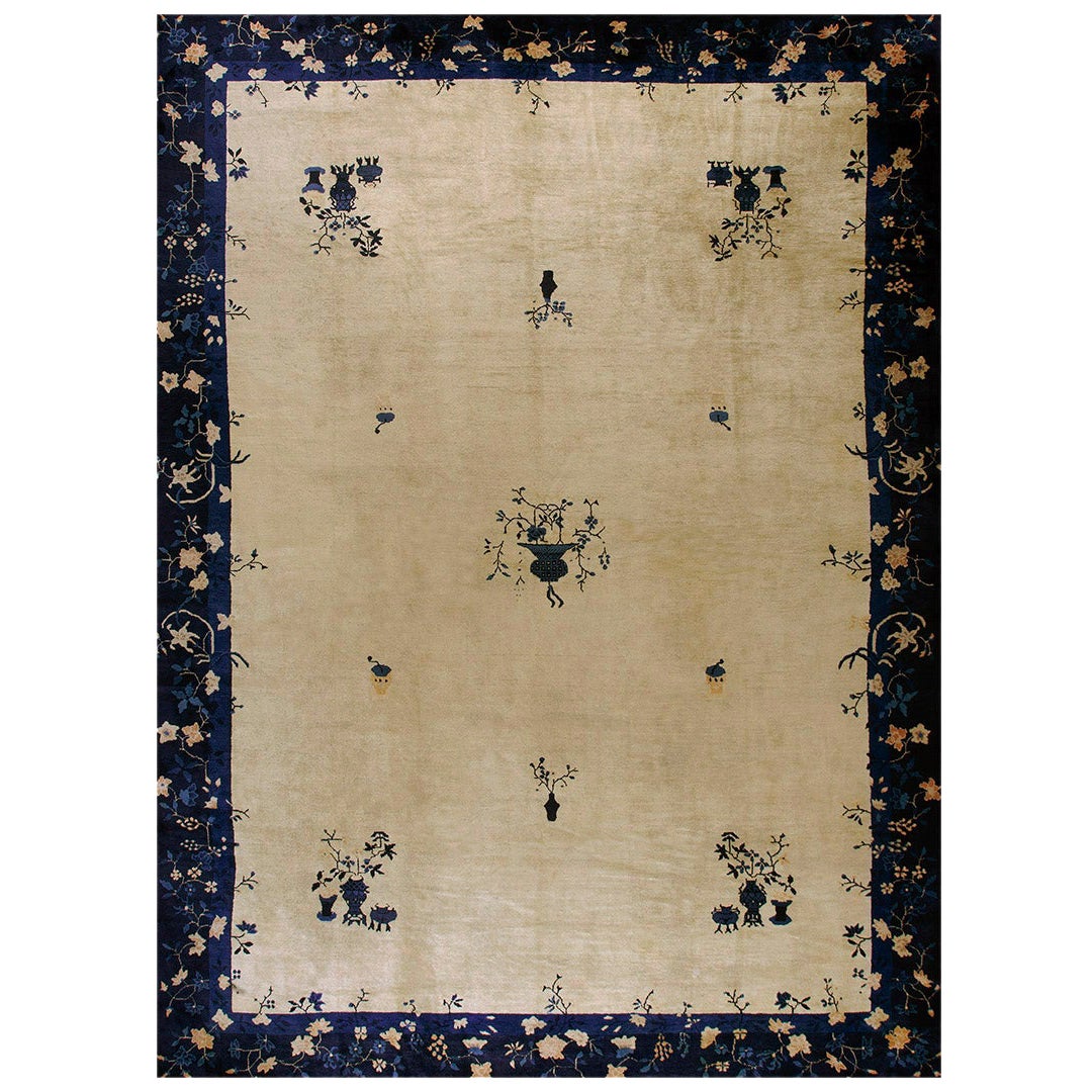Tapis chinois de Pékin du début du 20ème siècle ( 11'' x 15'' - 335 x 457 )