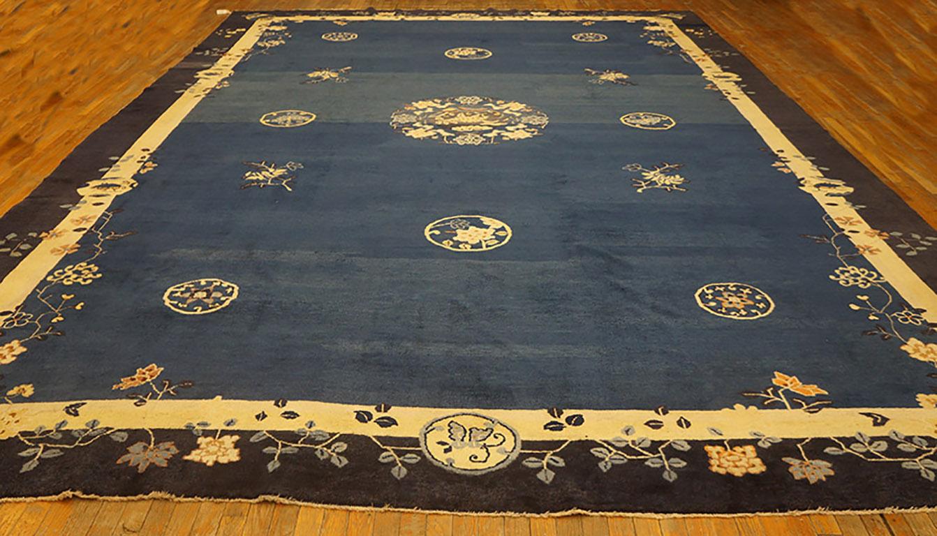 Wool Early 20th Century Chinese Peking Carpet ( 11'9