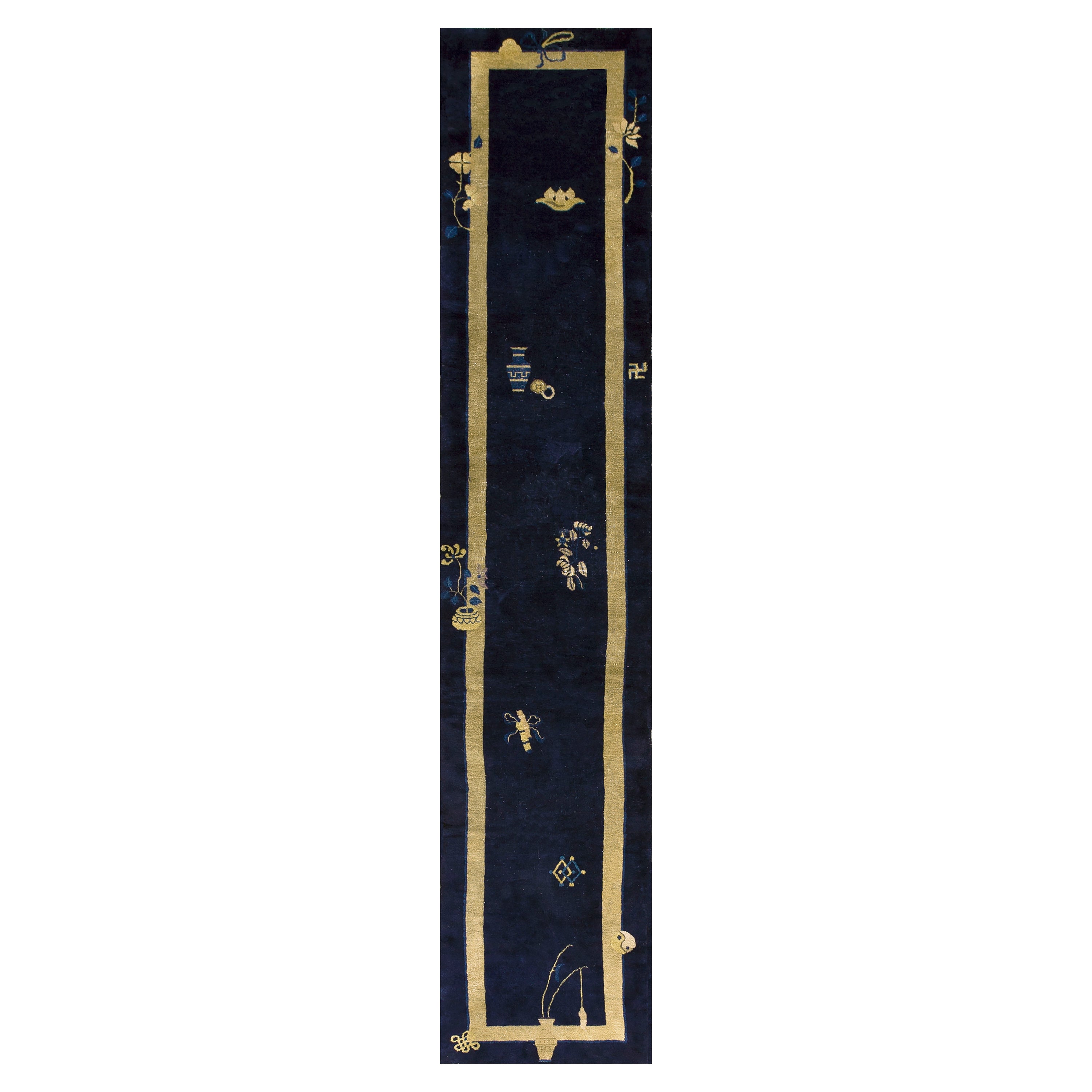 Tapis chinois de Pékin du début du 20e siècle ( 2' 4'' x 11' 7"" - 72 x 353 cm)