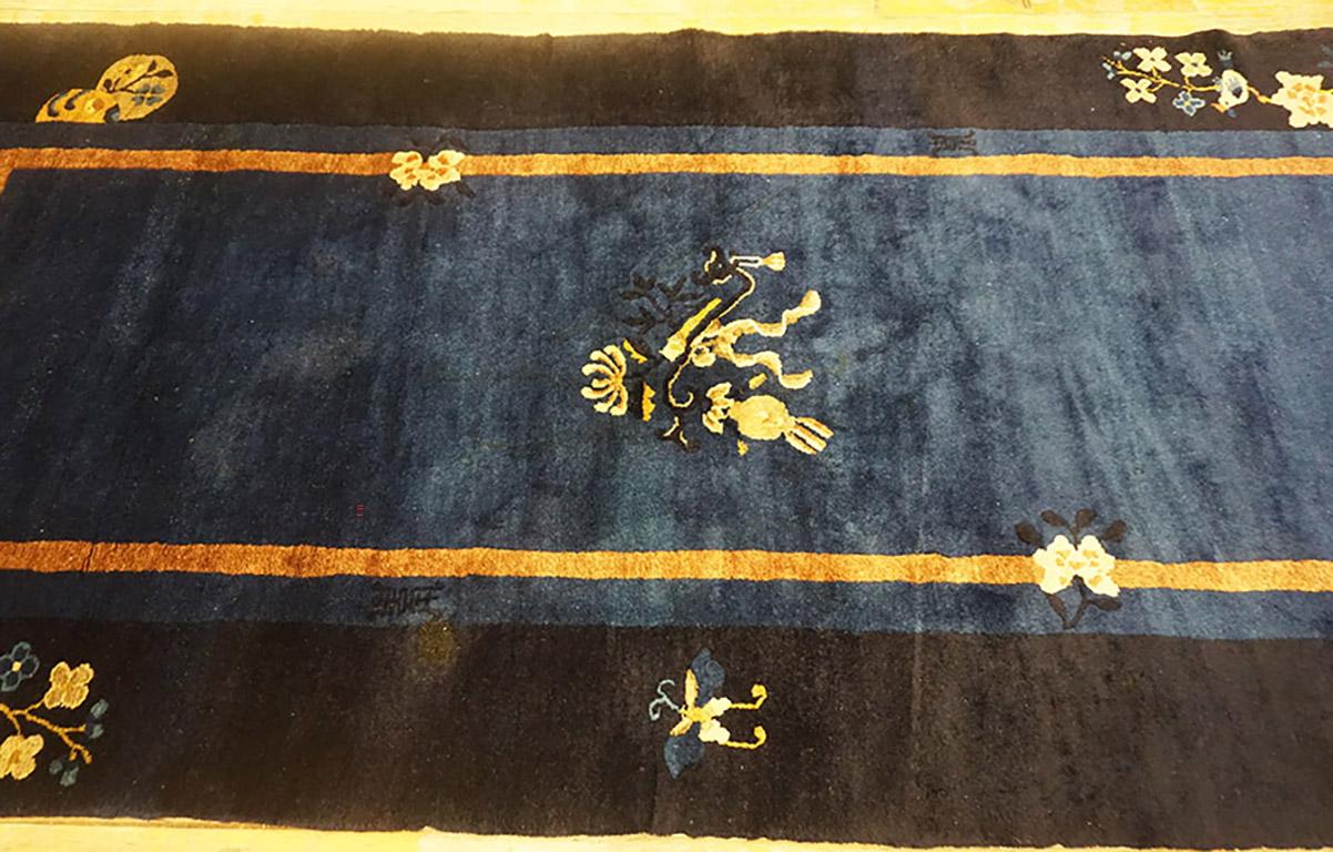 Wool Early 20th Century Chinese Peking Carpet ( 4'2