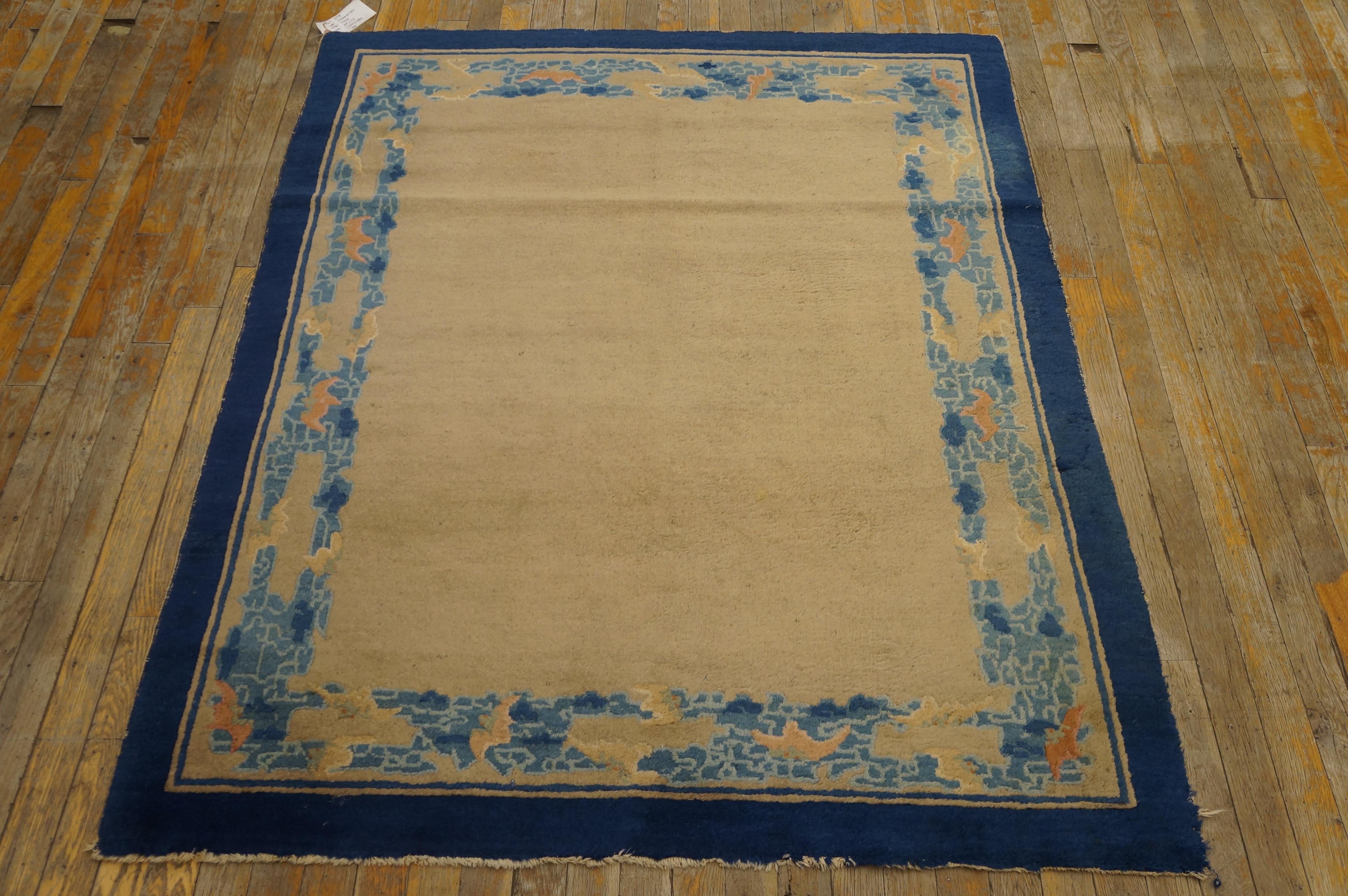 Hand-Knotted Early 20th Century Chinese Peking Carpet ( 4' x 5' - 122 x 152 ) For Sale