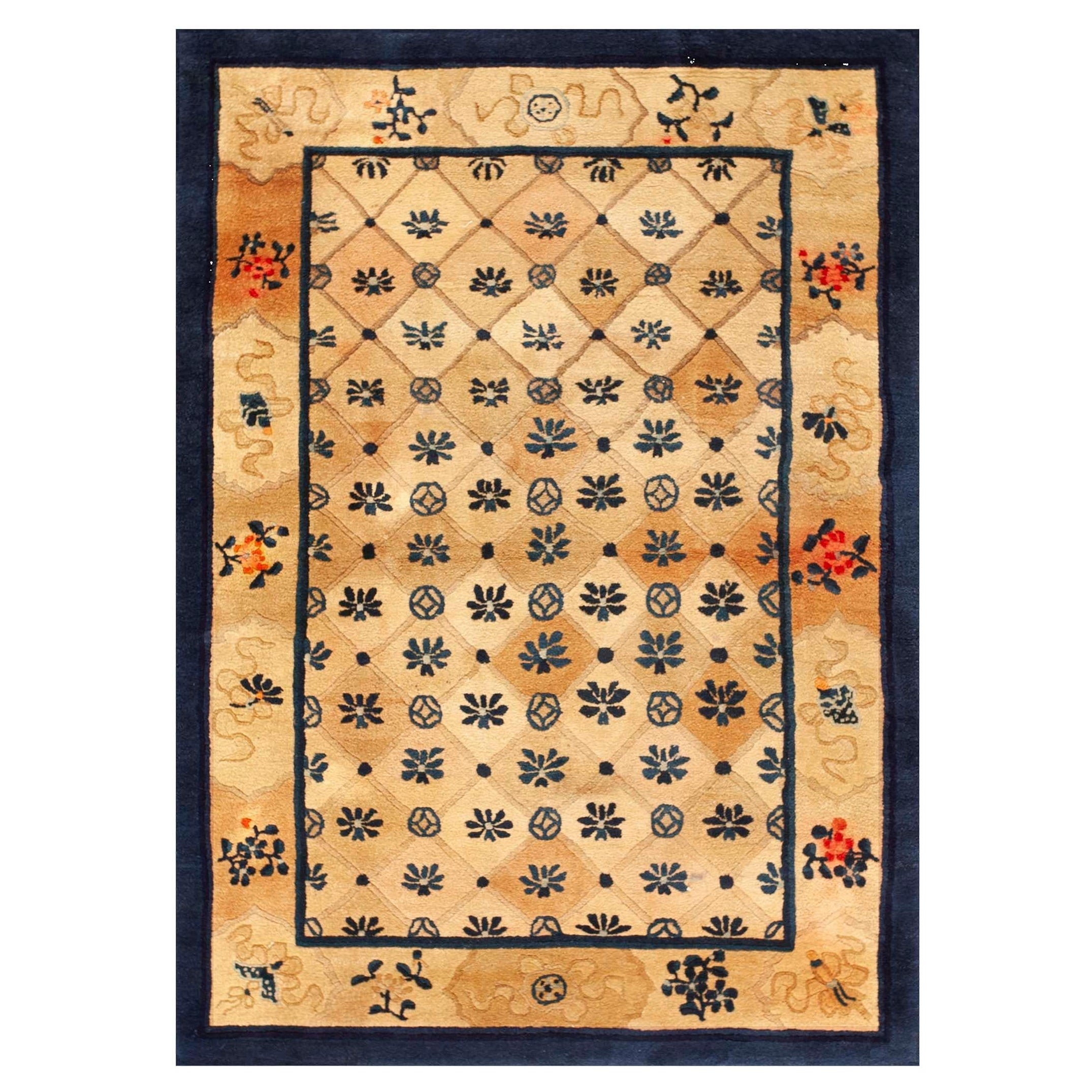 Tapis chinois de Pékin du début du 20ème siècle ( 4'3" x 6' - 130 x 183 )