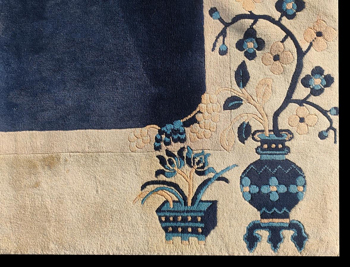 Noué à la main Tapis chinois de Pékin du début du 20ème siècle ( 6' x 9' - 183 x 275 ) en vente