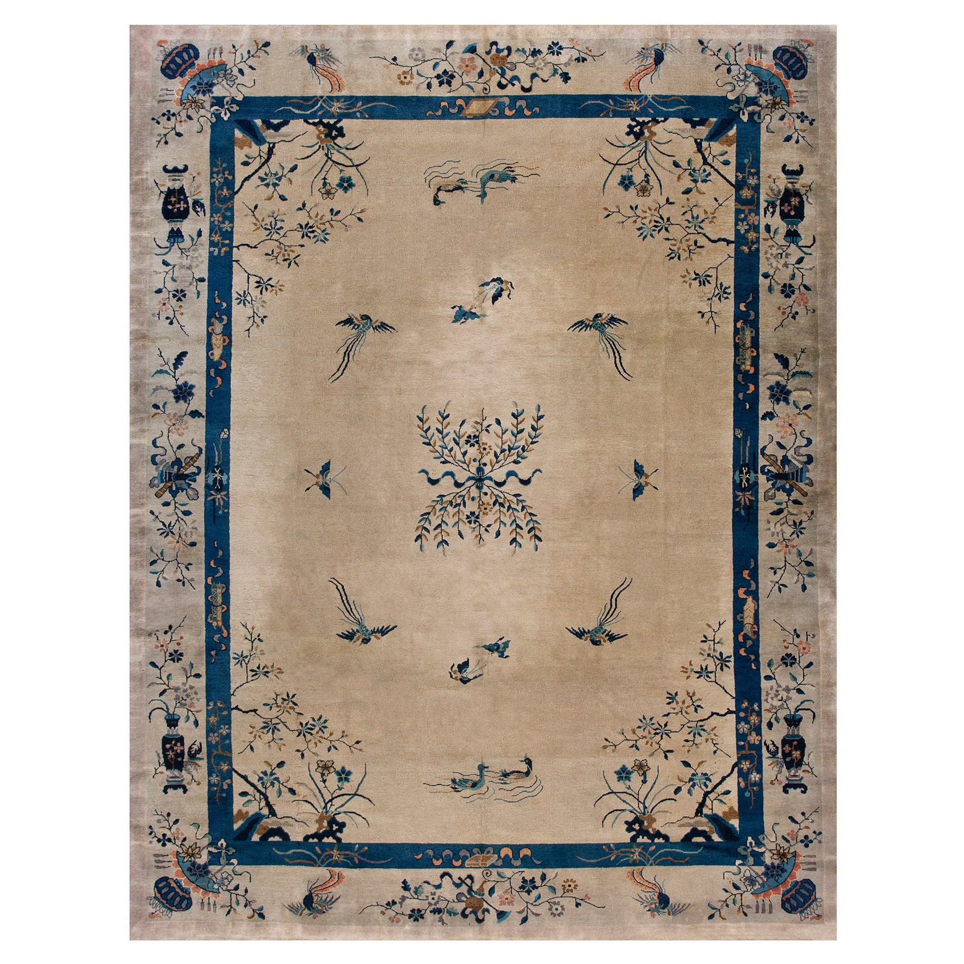 Tapis chinois de Pékin du début du 20e siècle (32,28 x 286,12 cm)  270 cm x 350 cm)