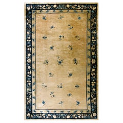 Tapis chinois de Pékin du début du 20e siècle (32,86 x 35,56 cm)