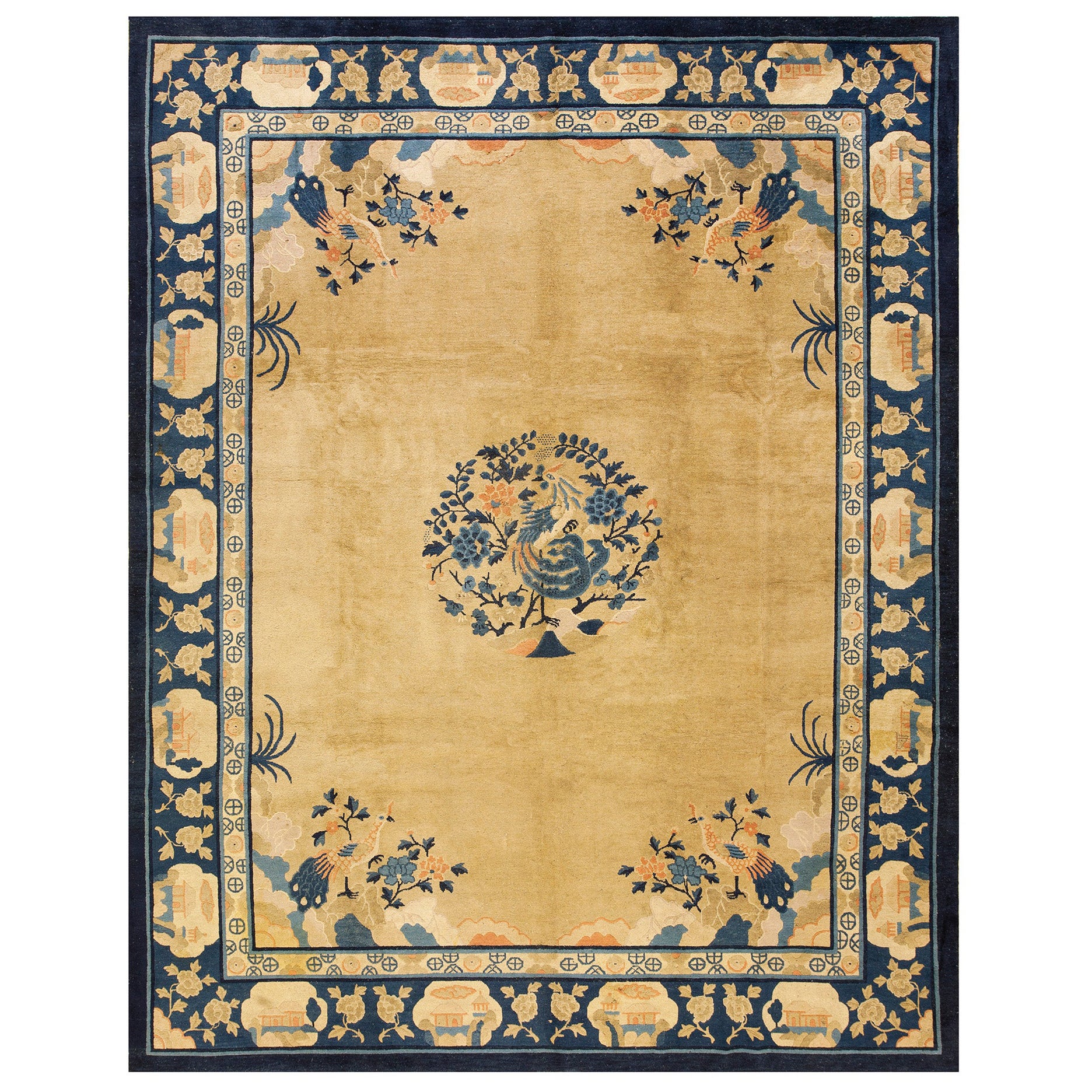 Tapis chinois de Pékin du début du 20ème siècle ( 9' x 11'6'' - 275 x 350 )