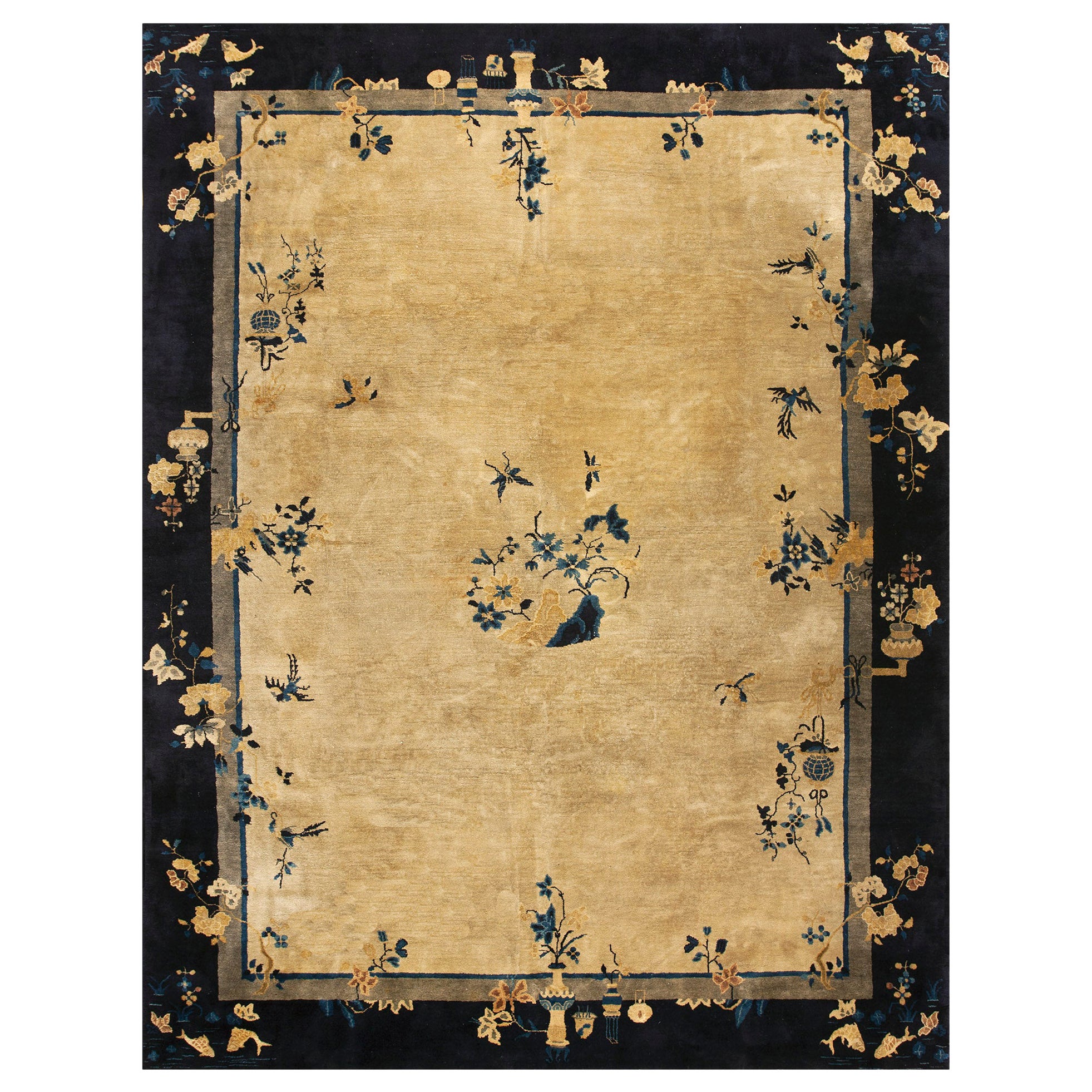 Tapis chinois de Pékin du début du 20e siècle ( 9' x 11'6"" - 275 x 350 cm)