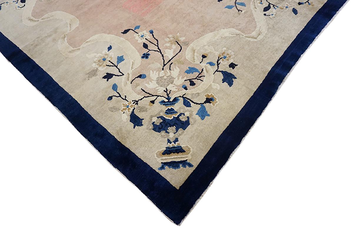 Laine Tapis chinois de Pékin du début du 20ème siècle ( 9' x 11'8