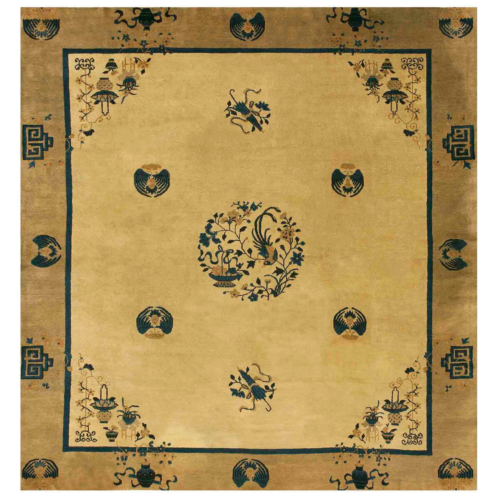 Tapis chinois de Pékin du début du 20ème siècle ( 9' x 9'6" - 275 x 290 )