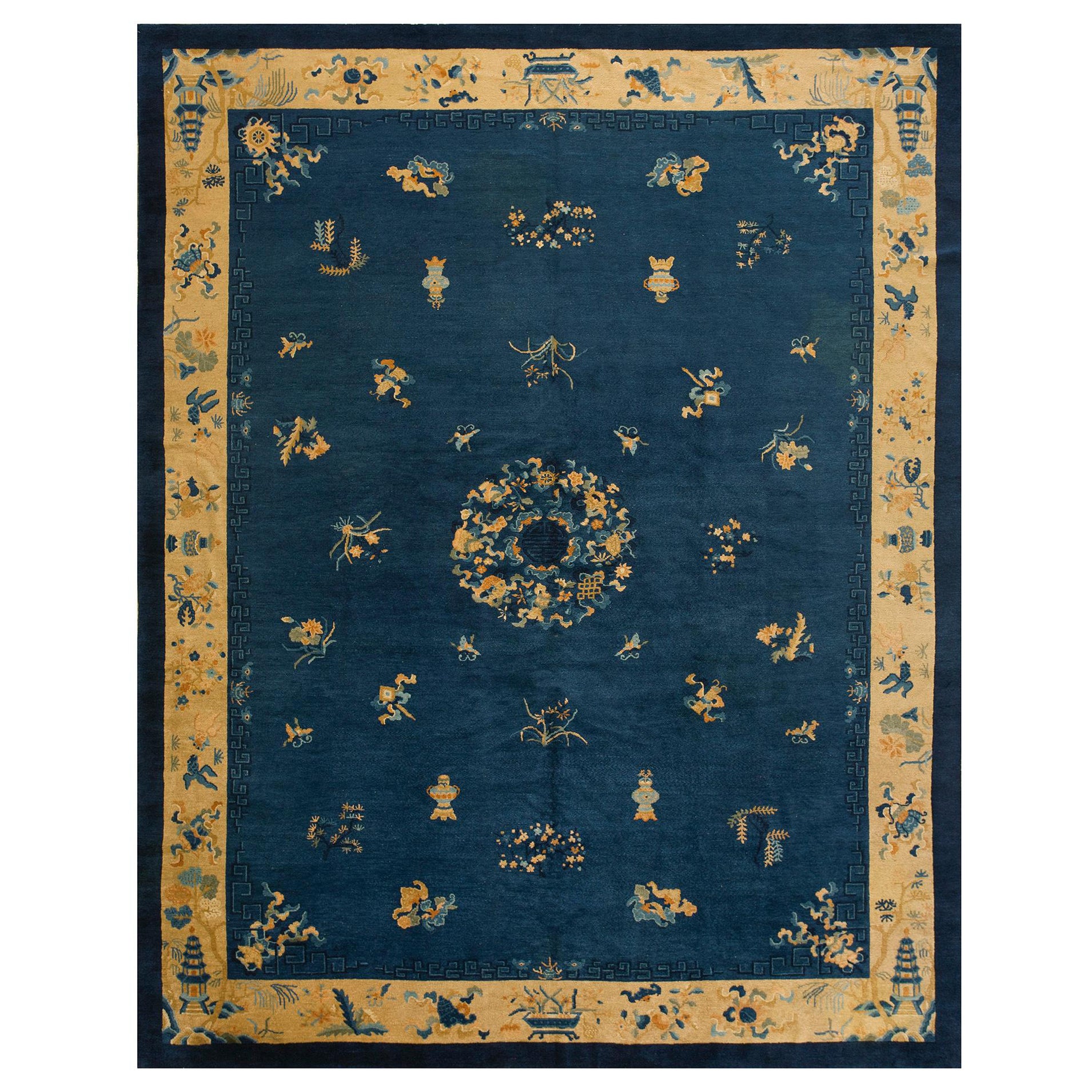 Tapis chinois de Pékin du début du 20ème siècle ( 9'1'' x 11'8'' - 277 x 356 )