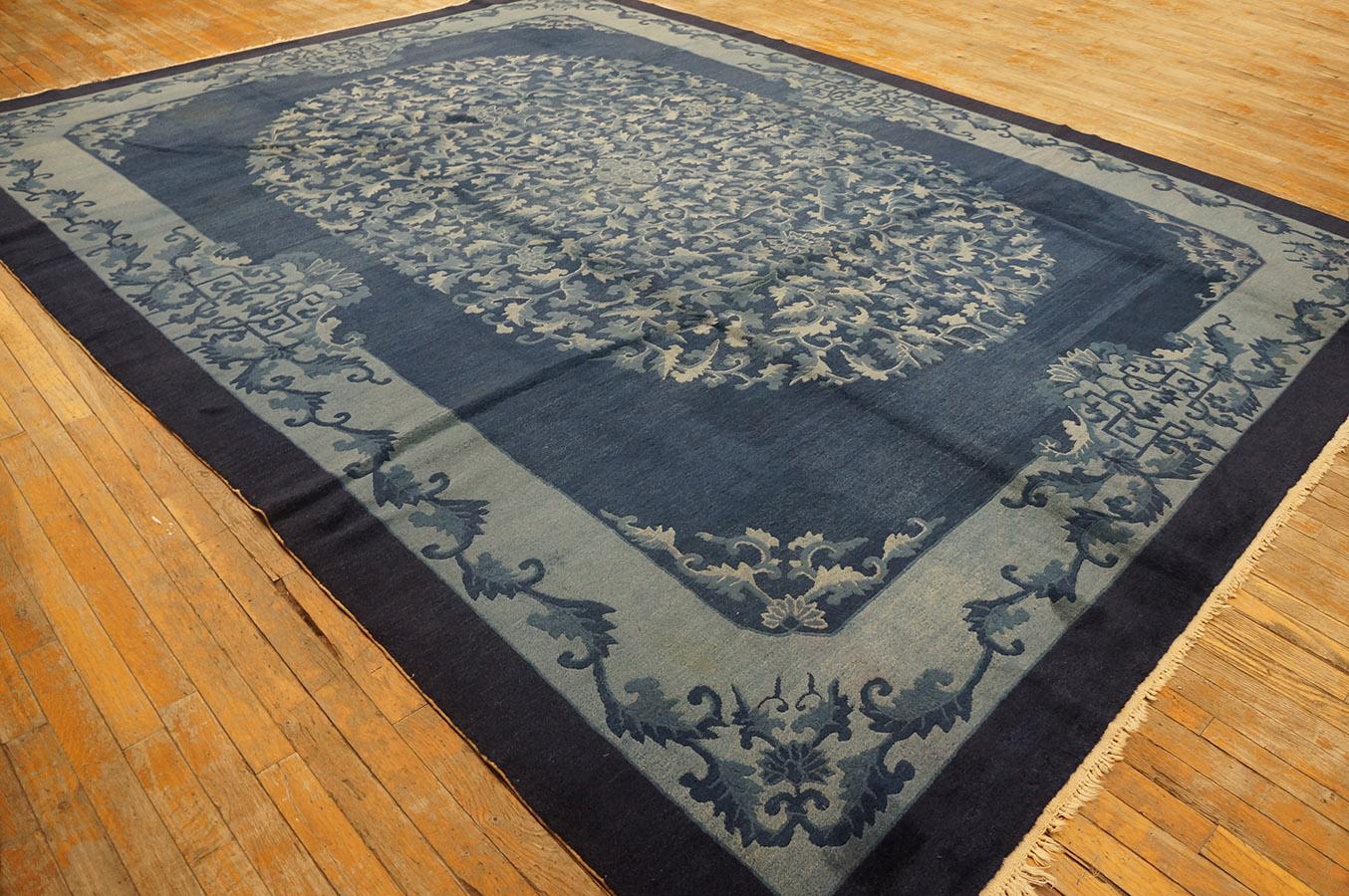 Wool Early 20th Century Chinese Peking Carpet ( 9'2