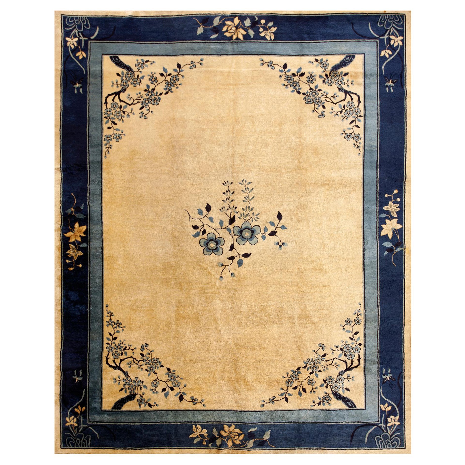 Tapis chinois de Pékin du début du 20ème siècle ( 9'3'' x 11'6'' - 282 x 351 )