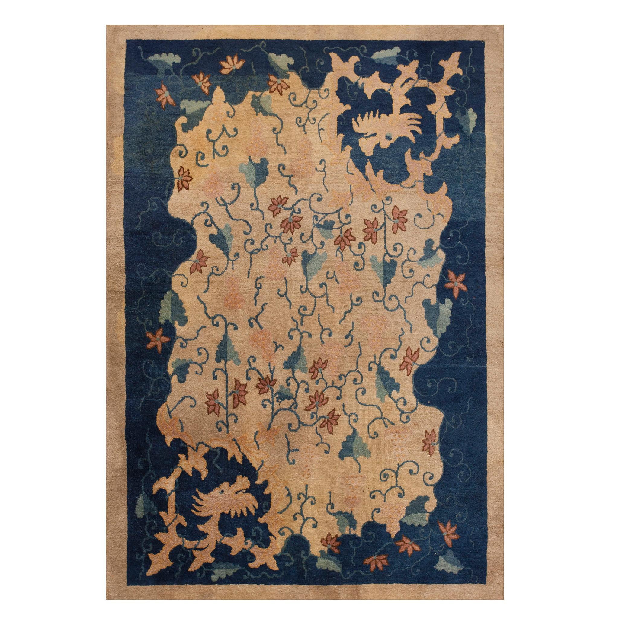 Tappeto cinese Peking dei primi del Novecento ( 4' x 5'10" - 122 x 178 ) in vendita