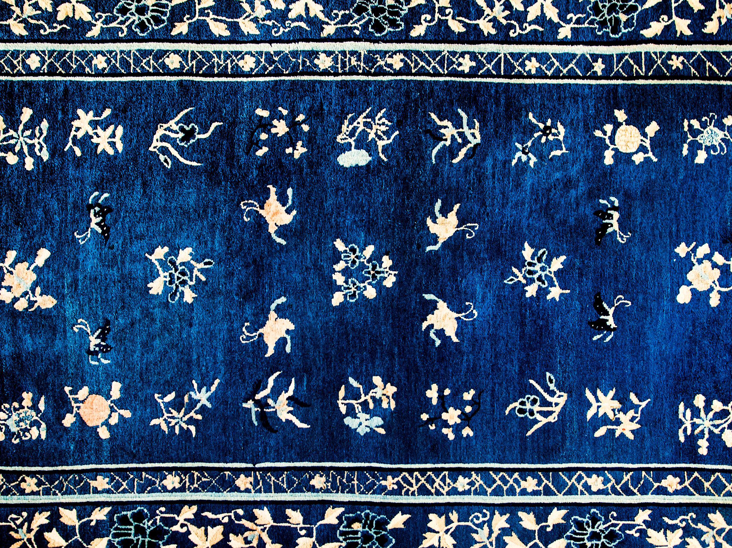 Hand-Knotted Early 20th Century Chinese Peking Rug For Sale