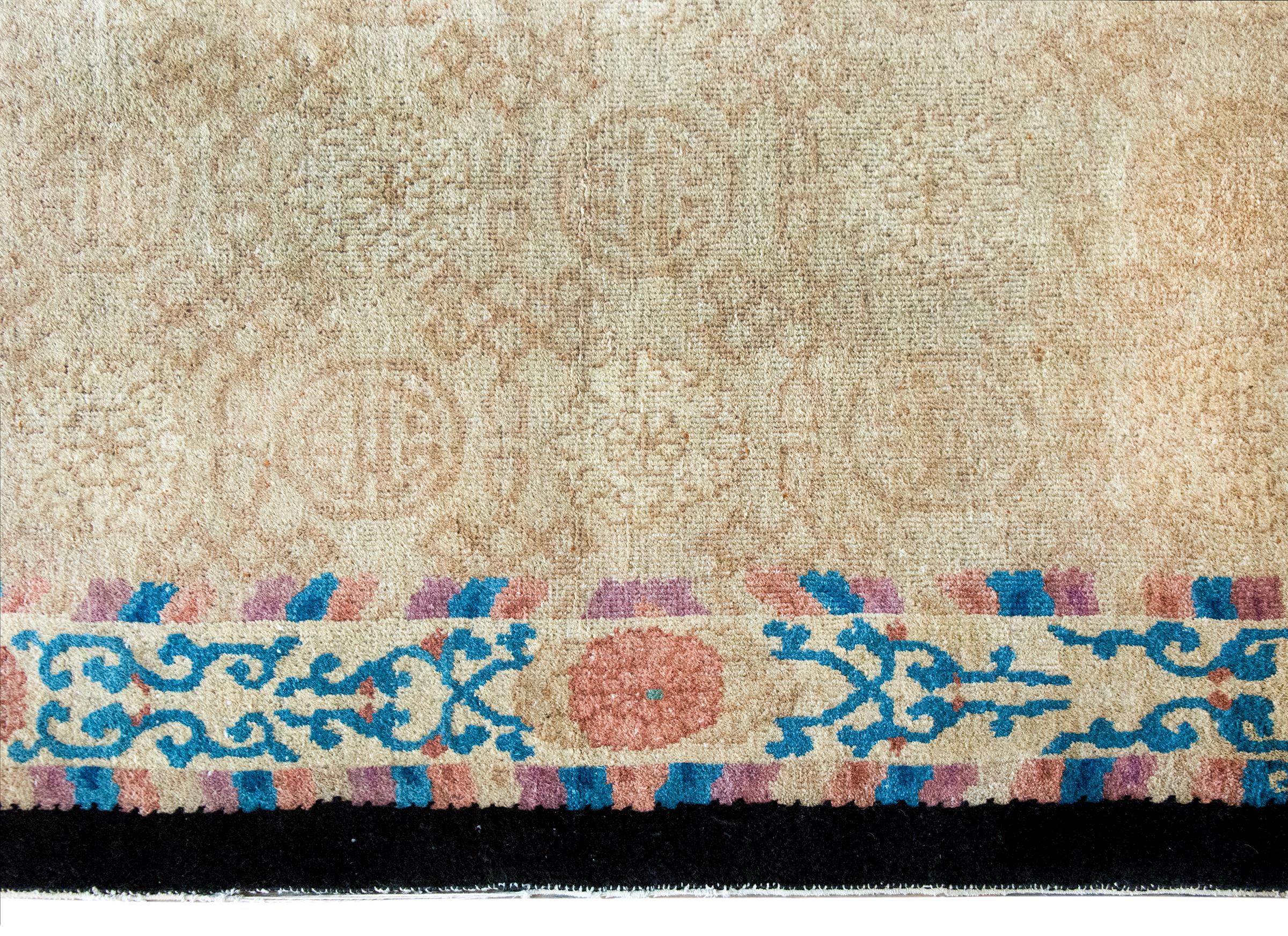 Hand-Knotted Early 20th Century Chinese Peking Rug For Sale