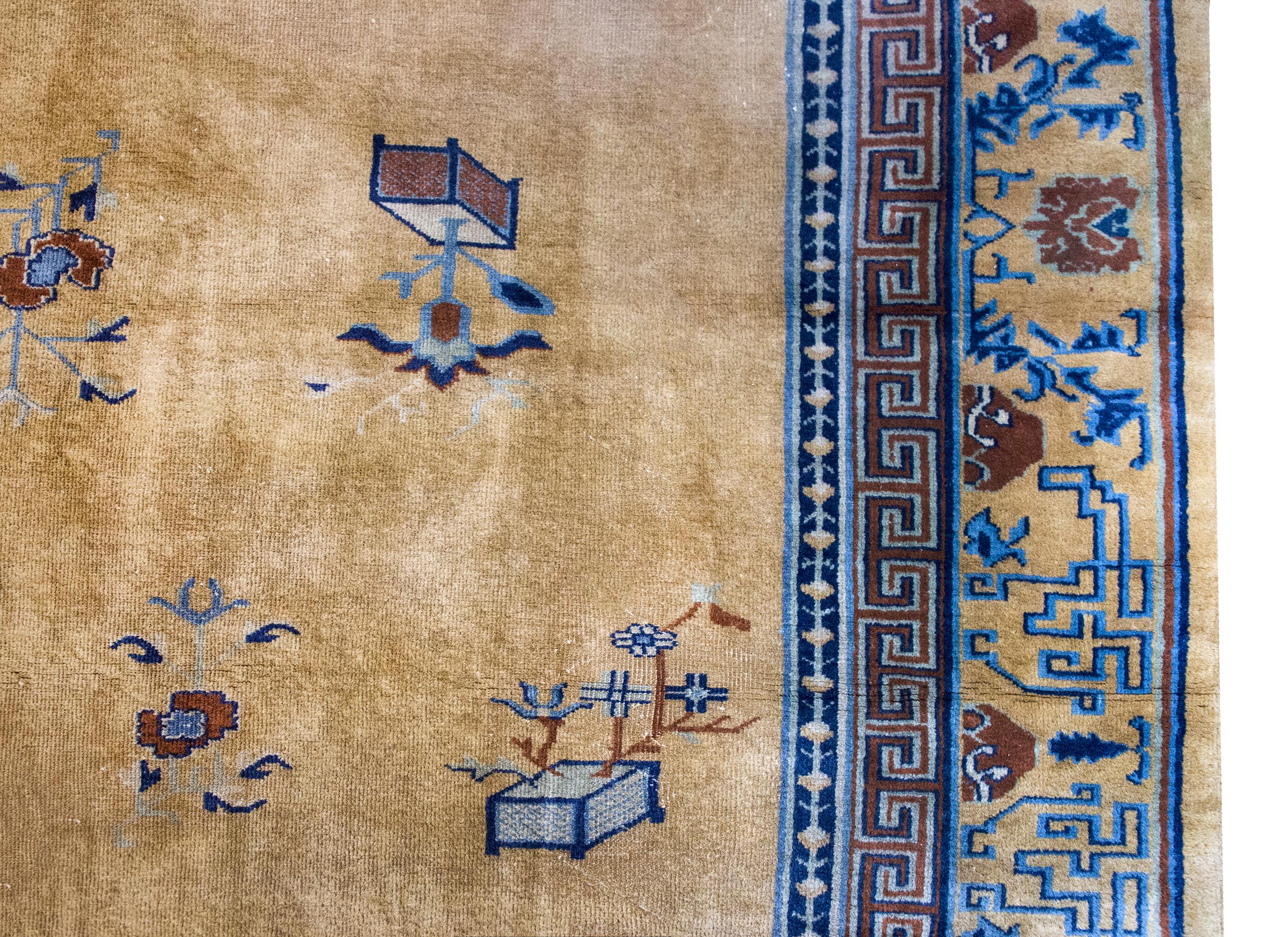 Wool Early 20th Century Chinese Peking Rug For Sale