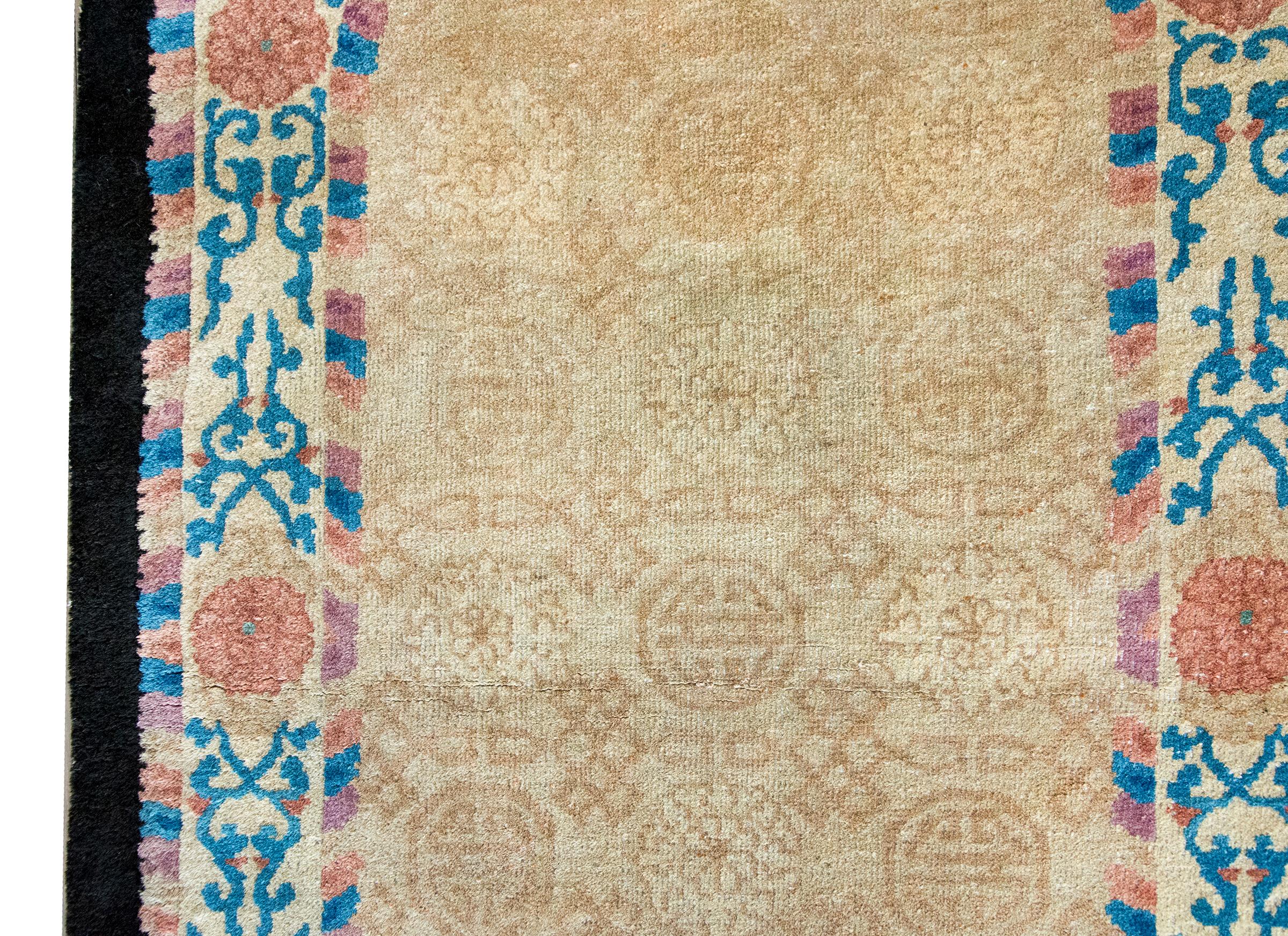 Wool Early 20th Century Chinese Peking Rug For Sale