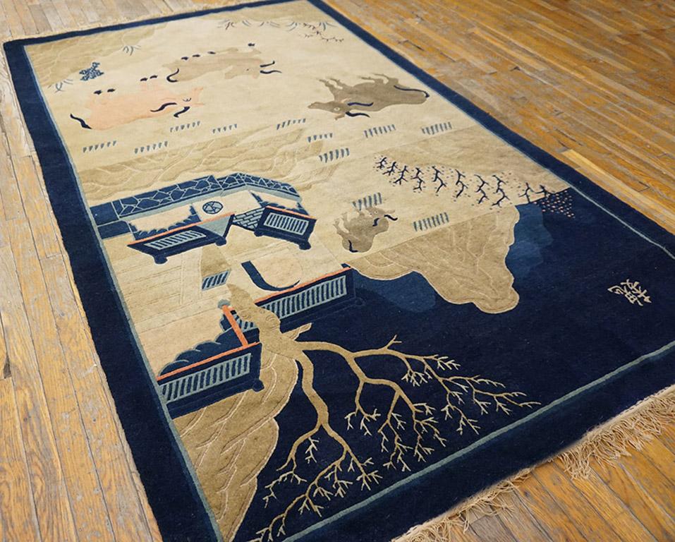 Tapis de scène chinois de Pékin du début du 20ème siècle ( 5' x 7'10