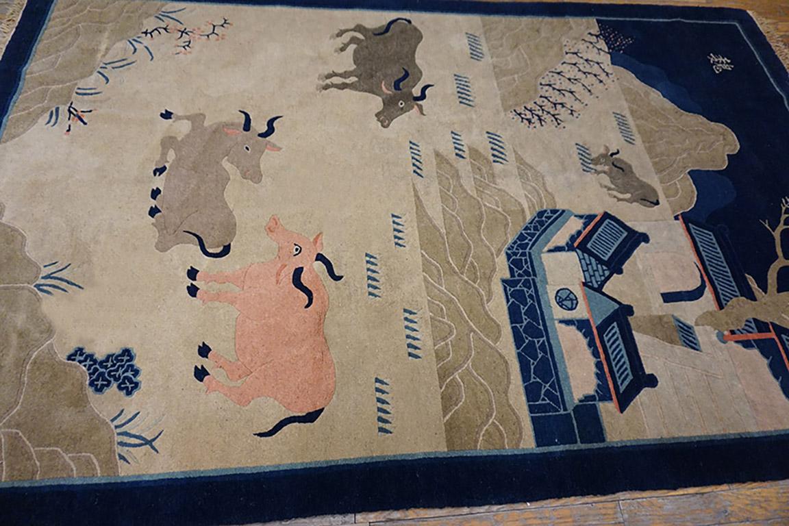 Tapis de scène chinois de Pékin du début du 20ème siècle ( 5' x 7'10