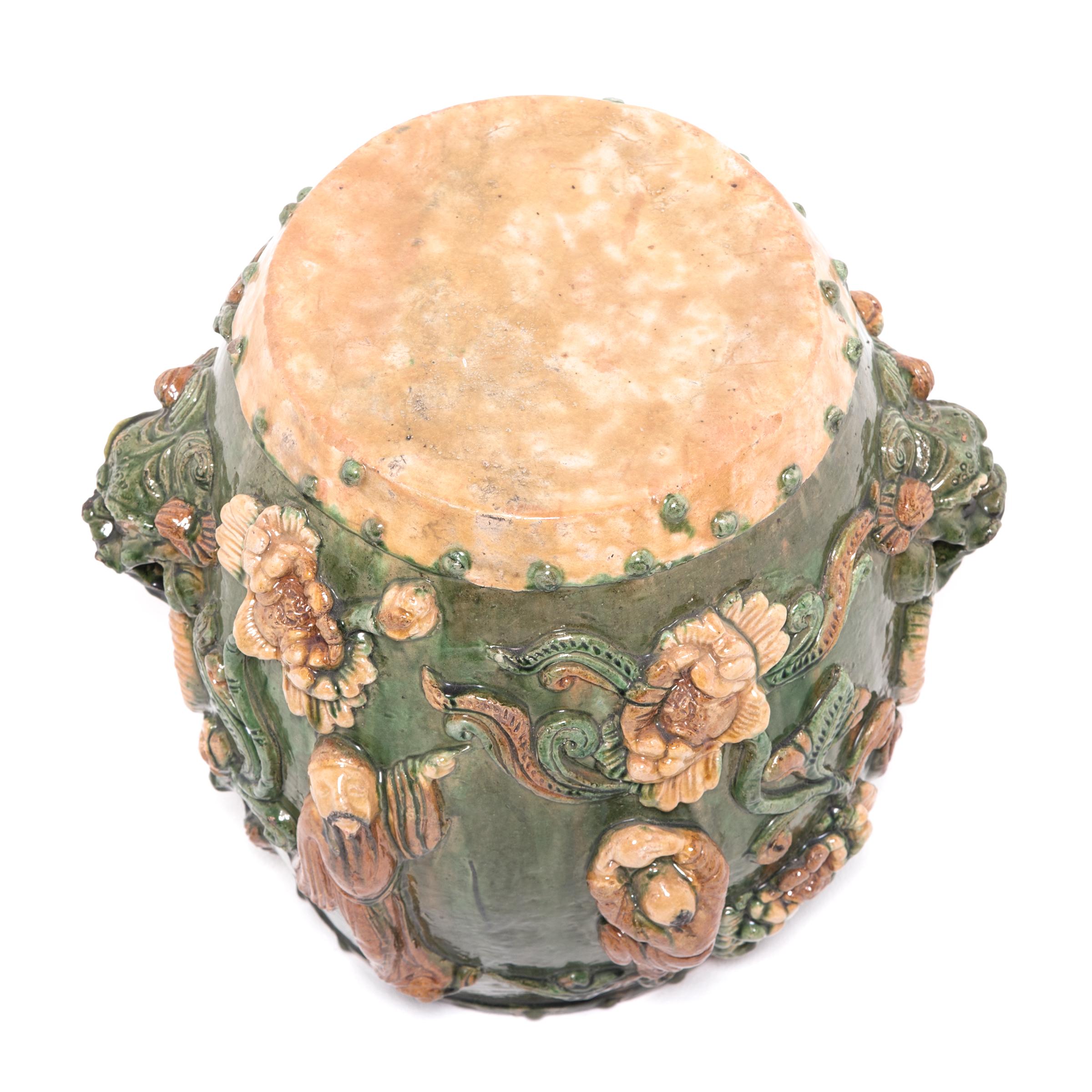 Early 20th Century Chinese Peony Garden Stool In Good Condition In Chicago, IL