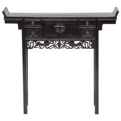 Antique Early 20th Century Chinese Petite Altar Console Table