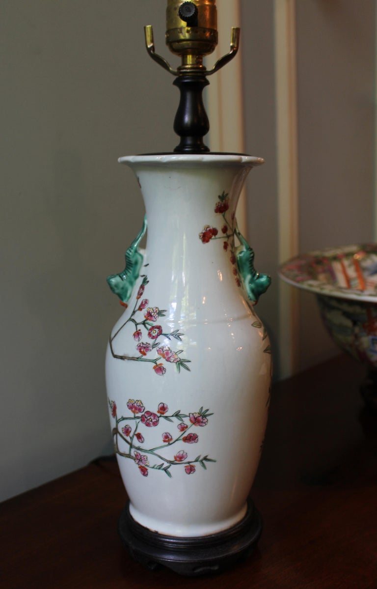 Early 20th Century Chinese Porcelain Vase Lamp For Sale at 1stDibs