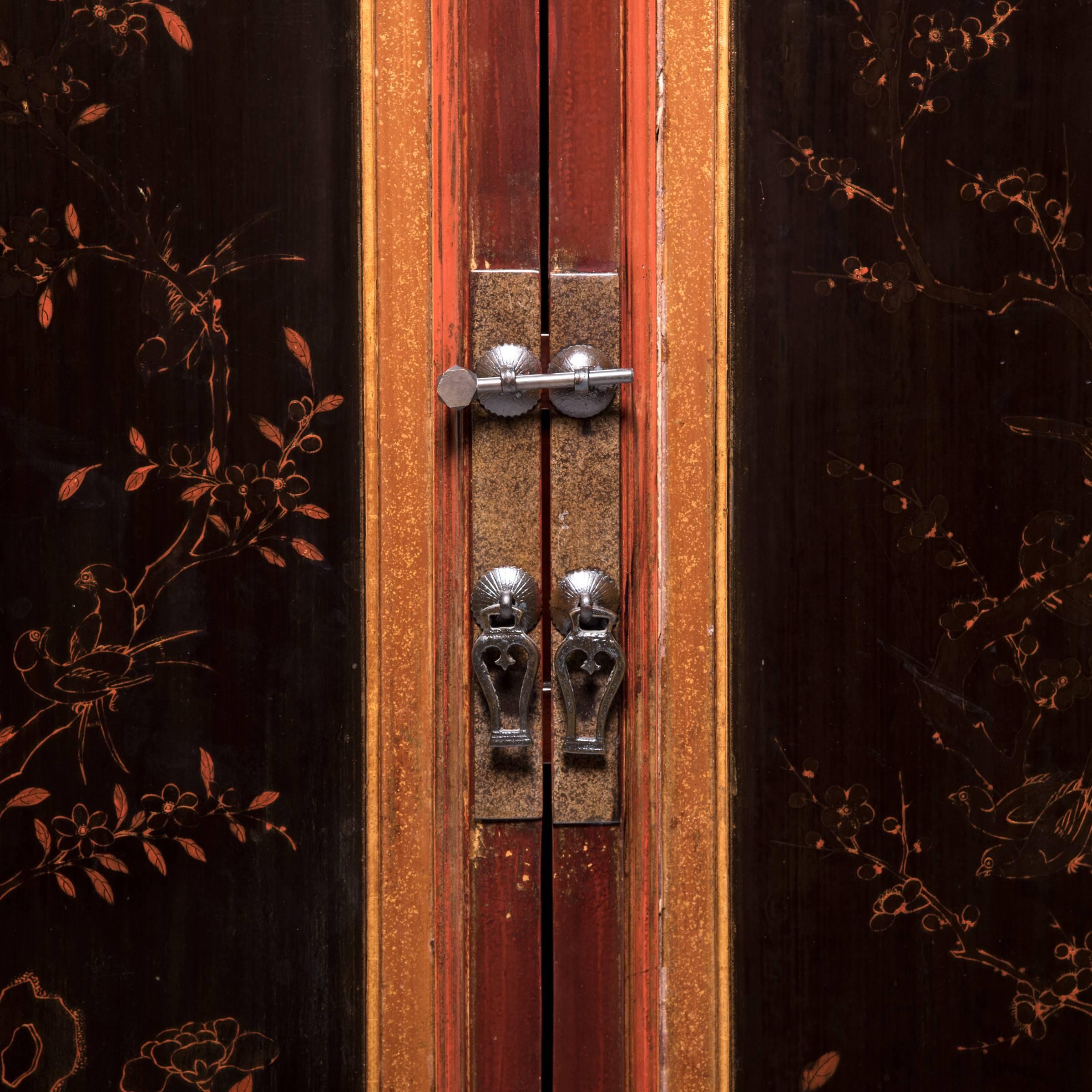 Chinese Gilt Red Lacquer Cabinet, c. 1900 1