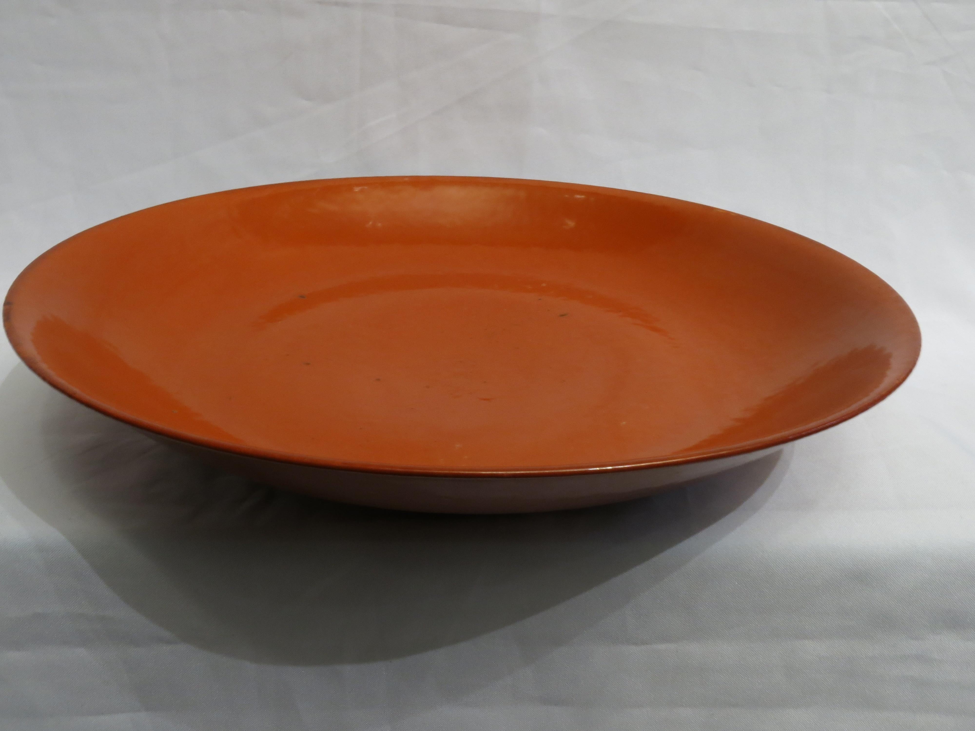 Early 20th Century Chinese Red Lacquer Plate For Sale 1