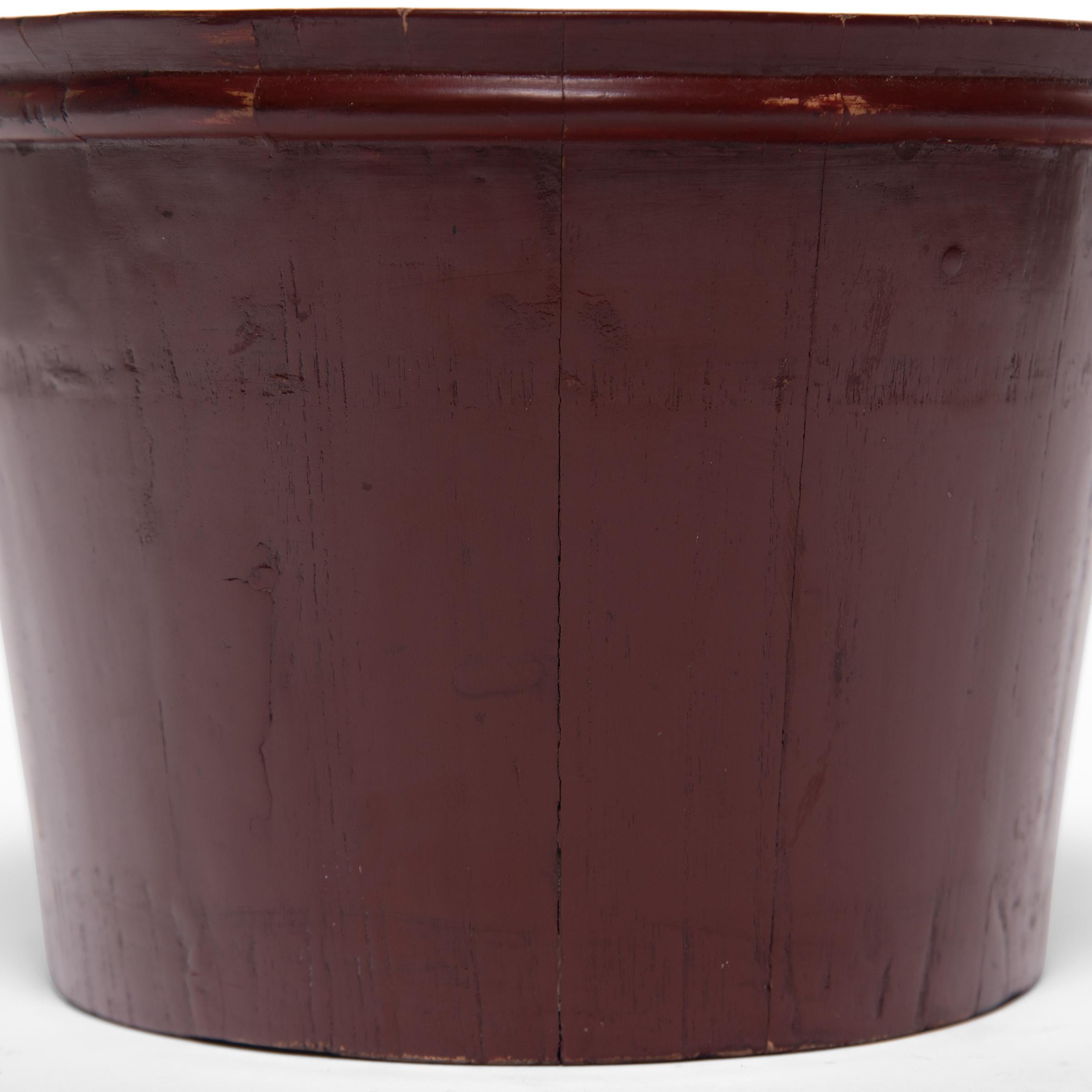 20th Century Chinese Lacquered Water Bucket, c. 1900