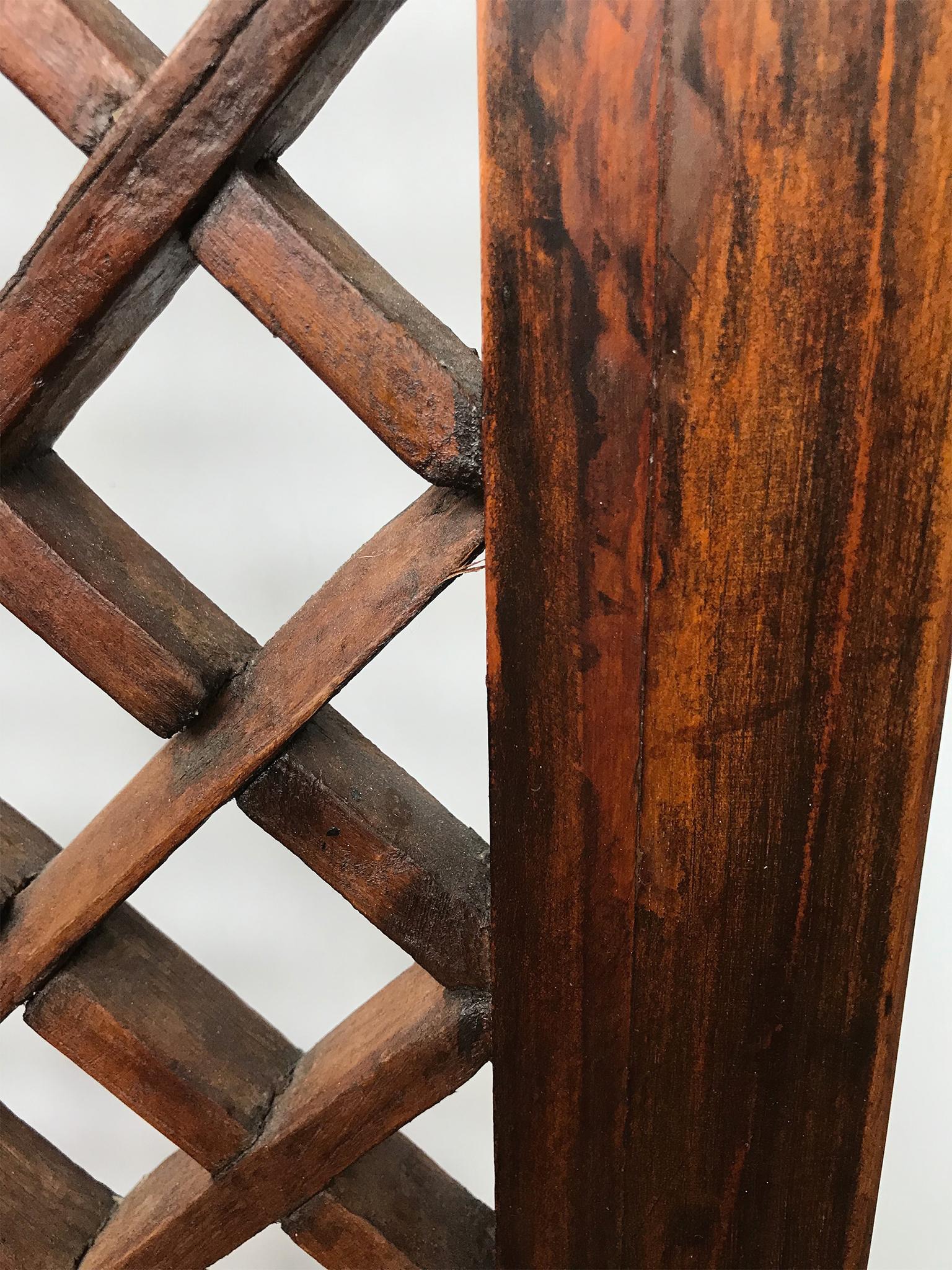 Early 20th Century Chinese Rosewood Lattice Screen 9