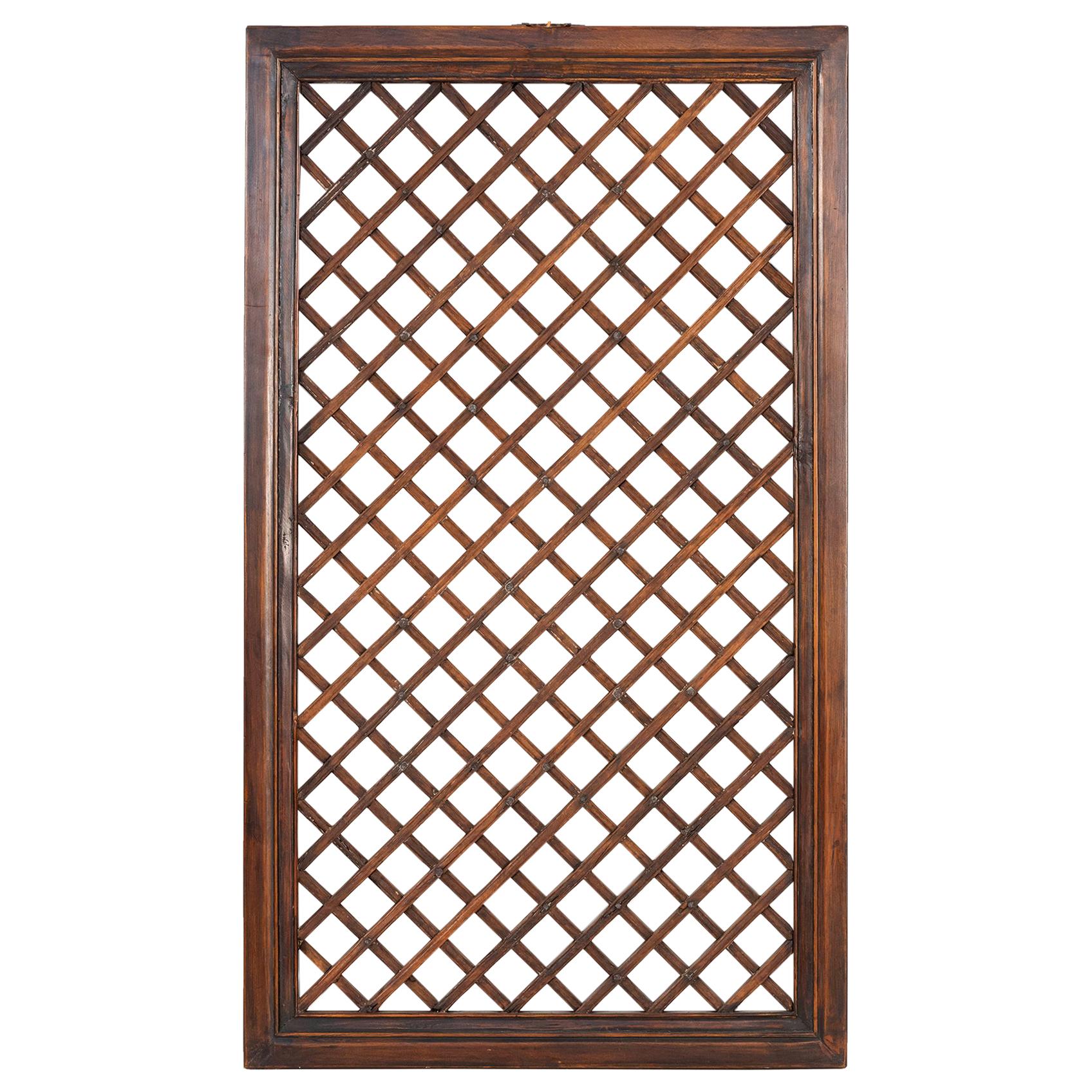 Early 20th Century Chinese Rosewood Lattice Screen