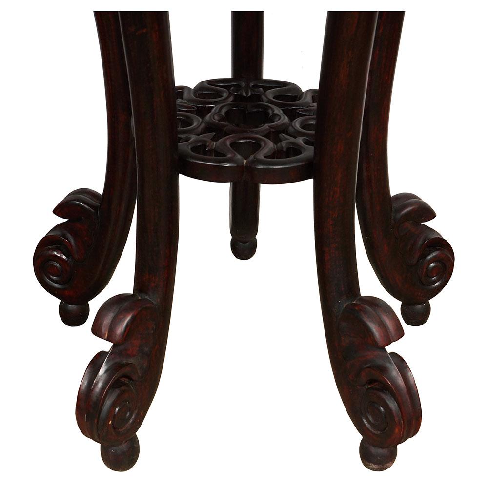 Mother-of-Pearl Early 20th Century Chinese Rosewood Pedestal Table/Plant Stand w/MOP inlay