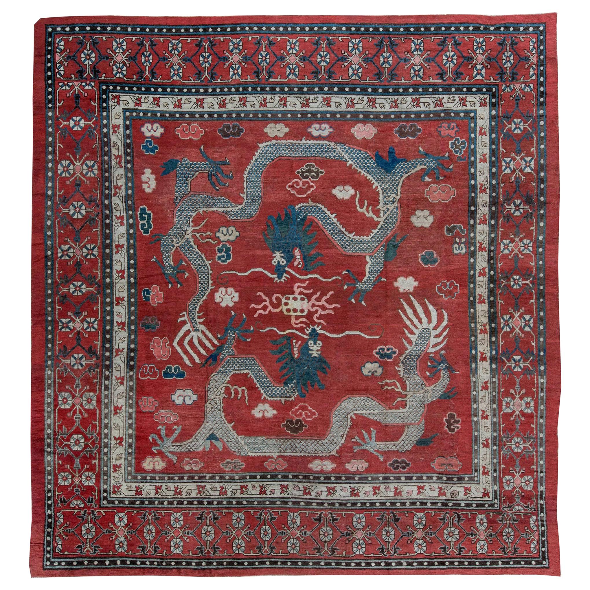 Early 20th Century Samarkand Dragon Carpet