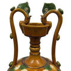 Early 20th Century Chinese Sancai-glazed Double Dragon-handled Amphora/Vase