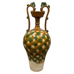 Early 20th Century Chinese Sancai-glazed Double Dragon-handled Amphora/Vase