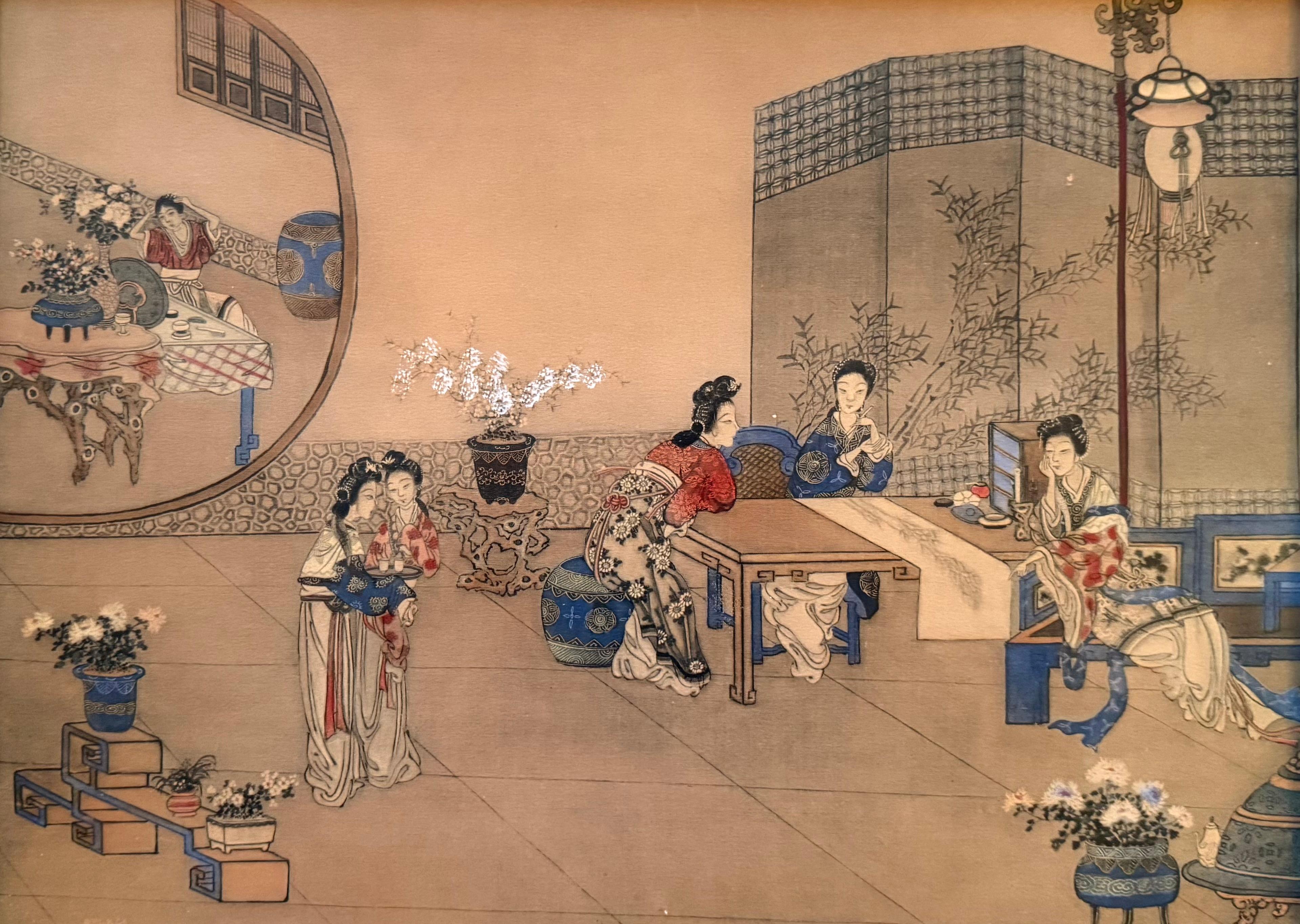 “Chinese Female Figures in Interior #2”