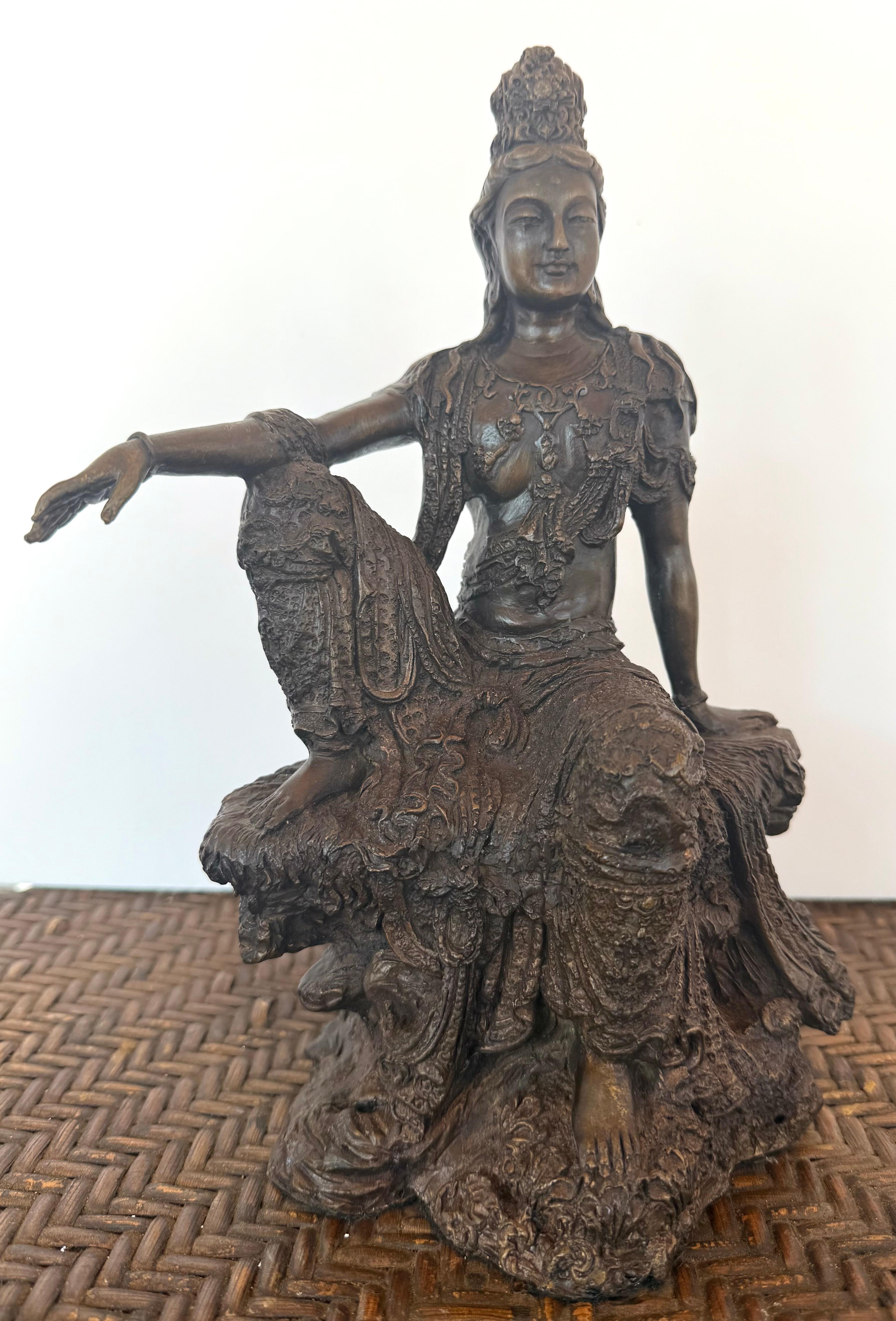 Early 20th Century Chinese School Figurative Sculpture - “Quan Yin”