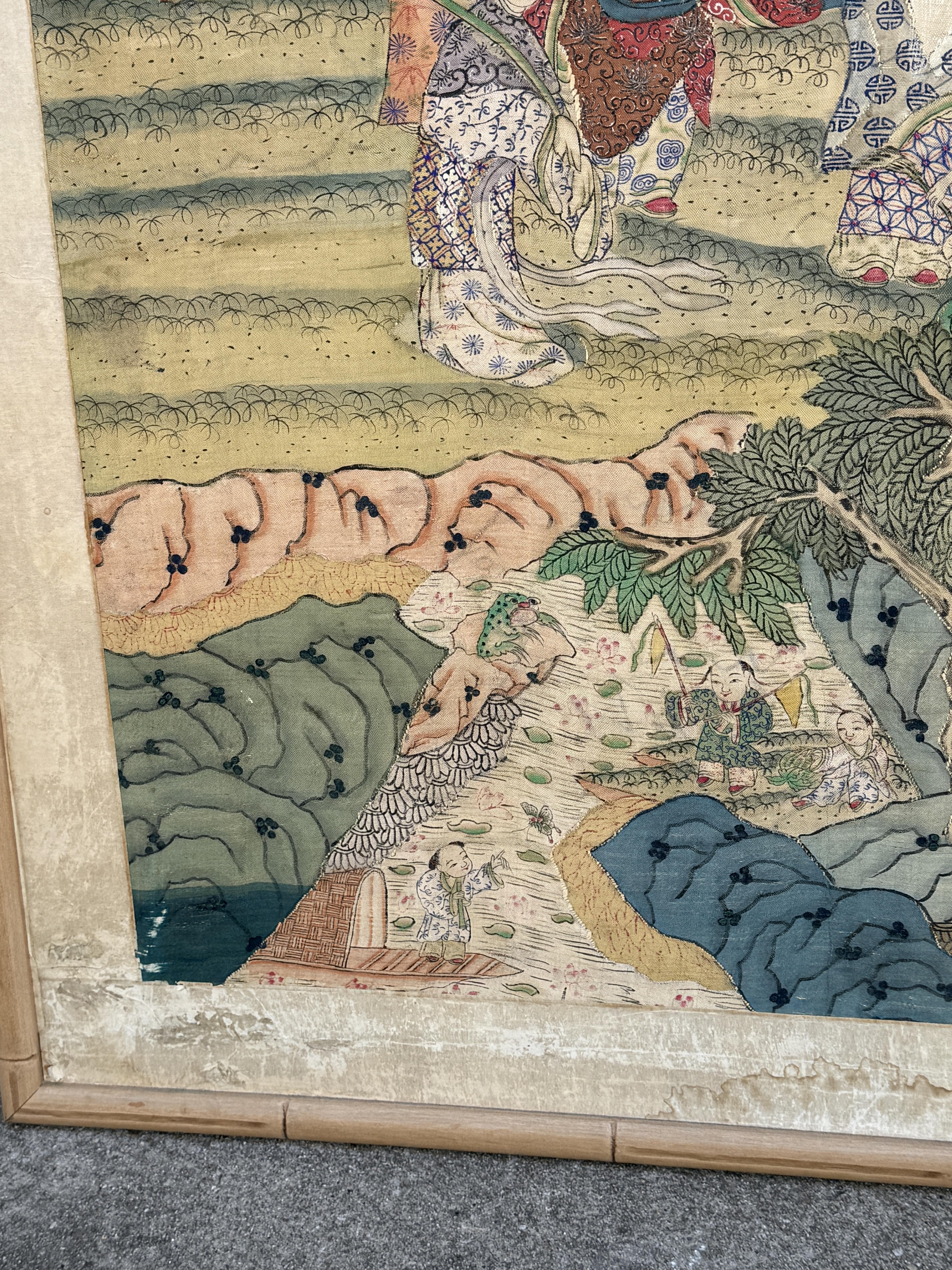 Early 20th Century Chinese Silk Kesi Panel – Immortal Figures For Sale 6