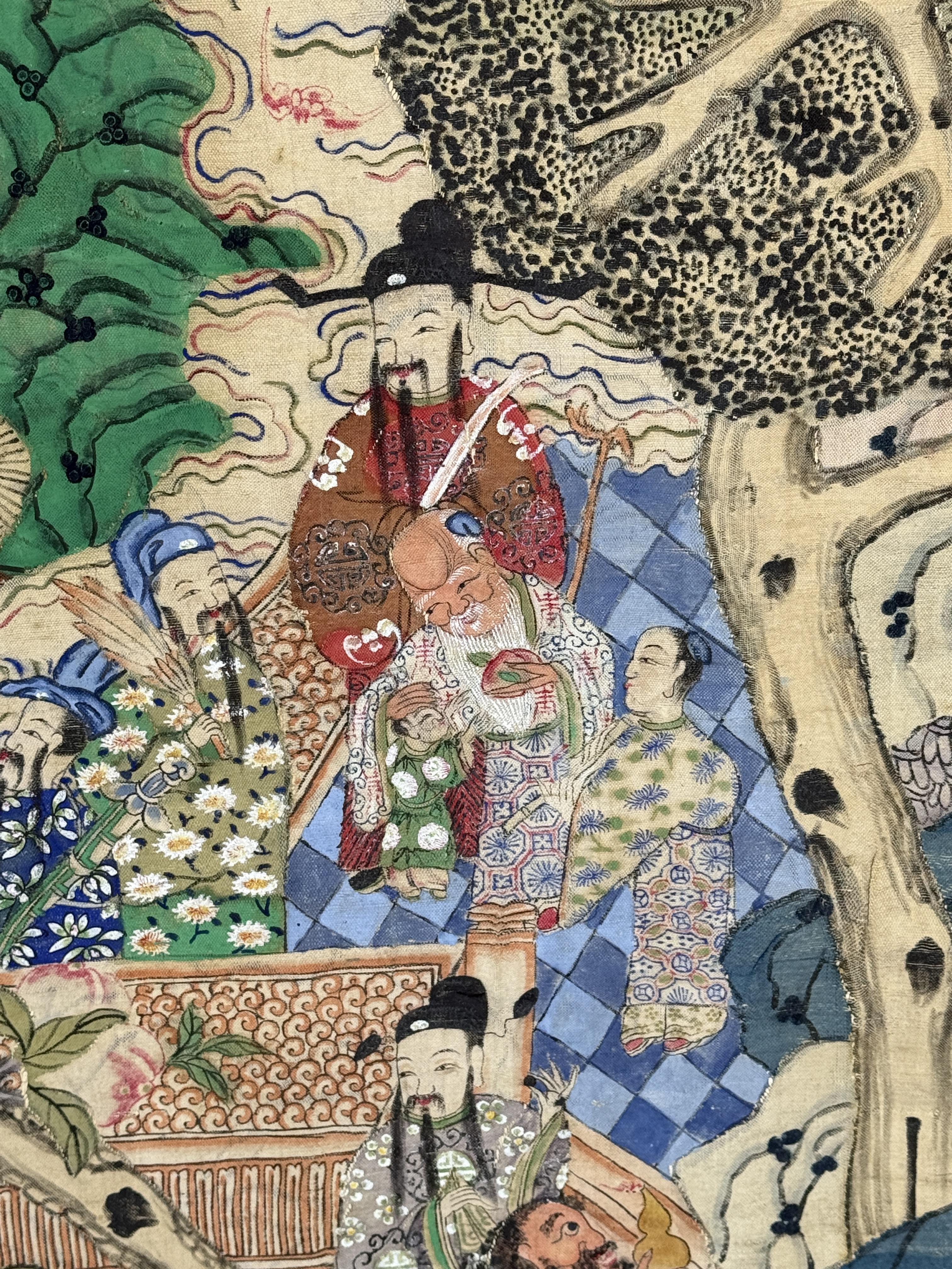 Early 20th Century Chinese Silk Kesi Panel – Immortal Figures For Sale 9