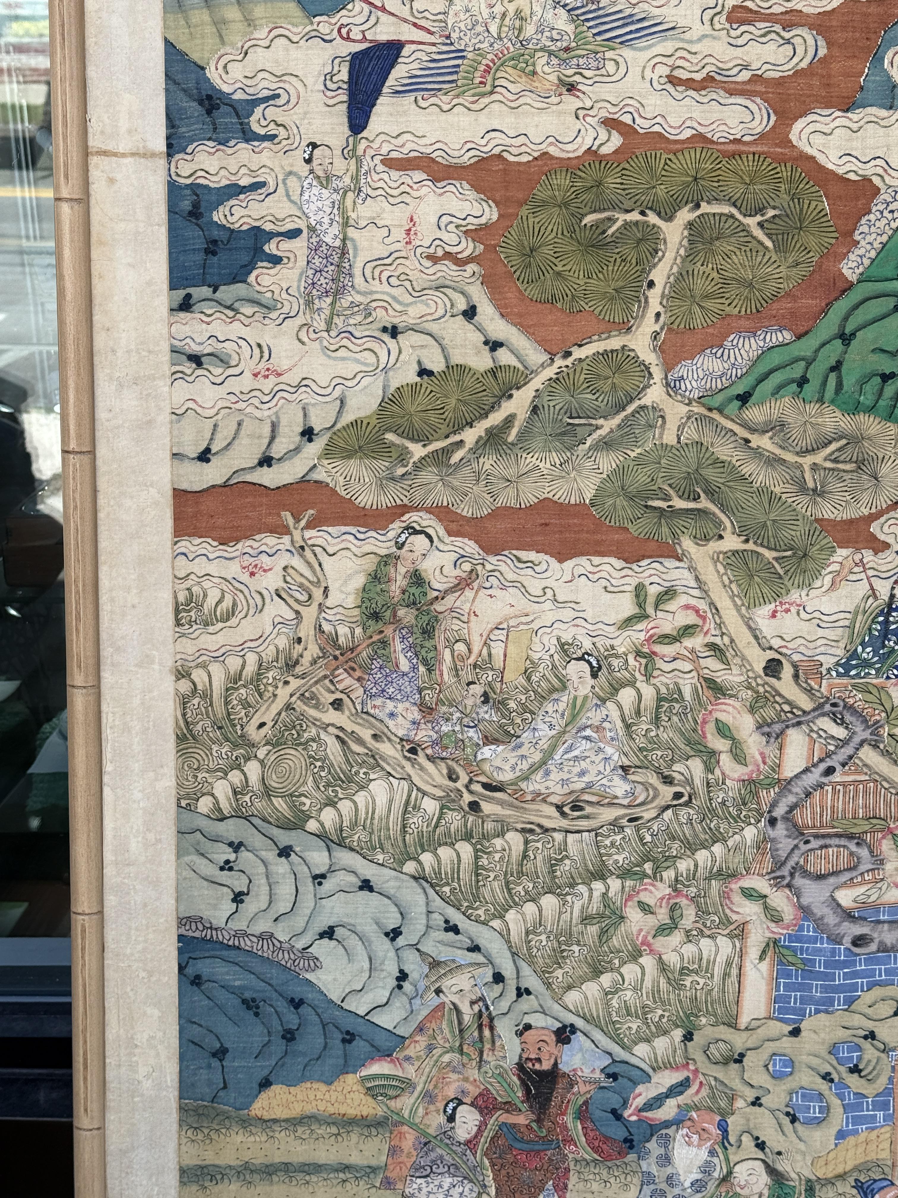 Early 20th Century Chinese Silk Kesi Panel – Immortal Figures For Sale 1