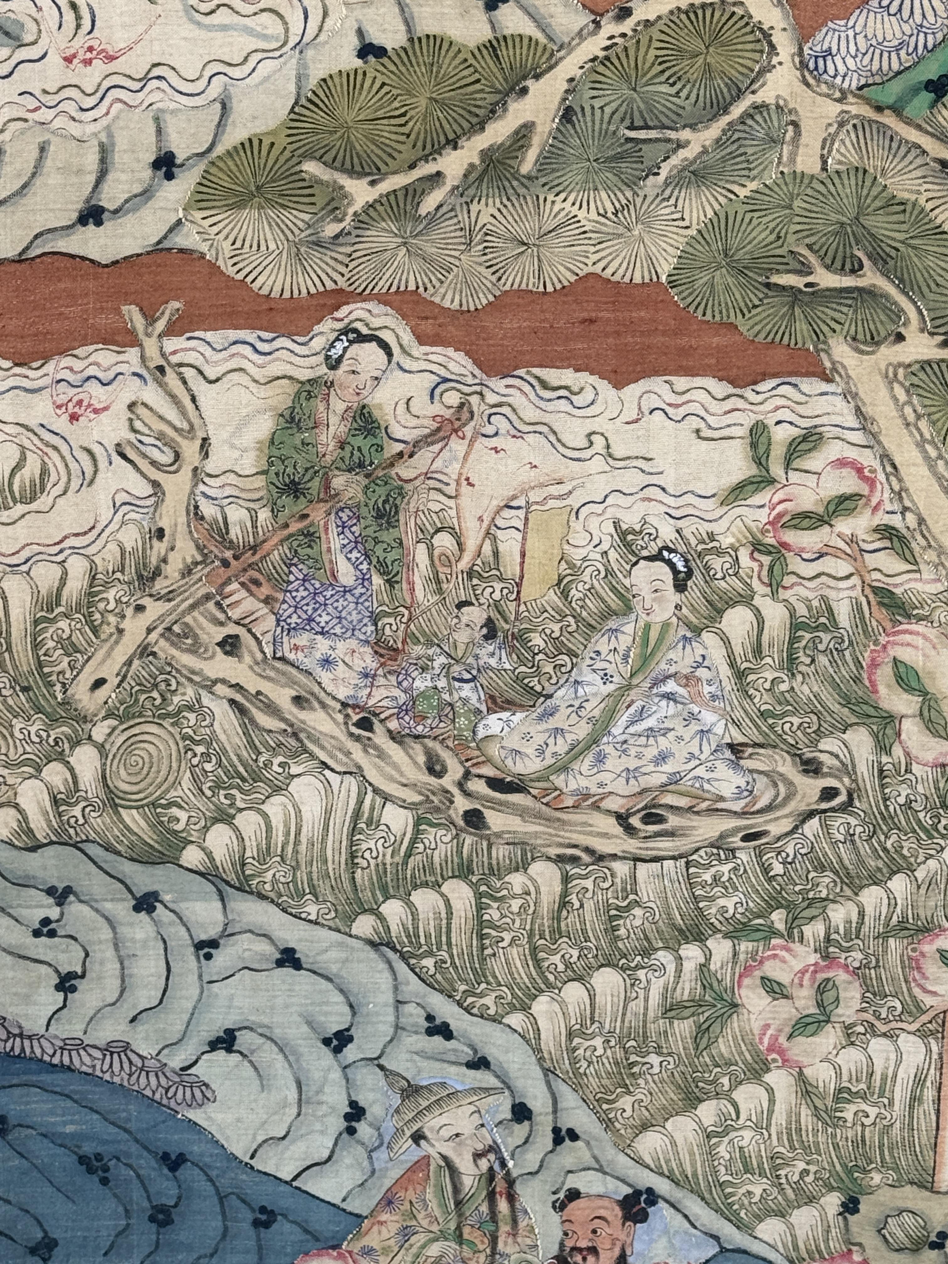 Early 20th Century Chinese Silk Kesi Panel – Immortal Figures For Sale 2