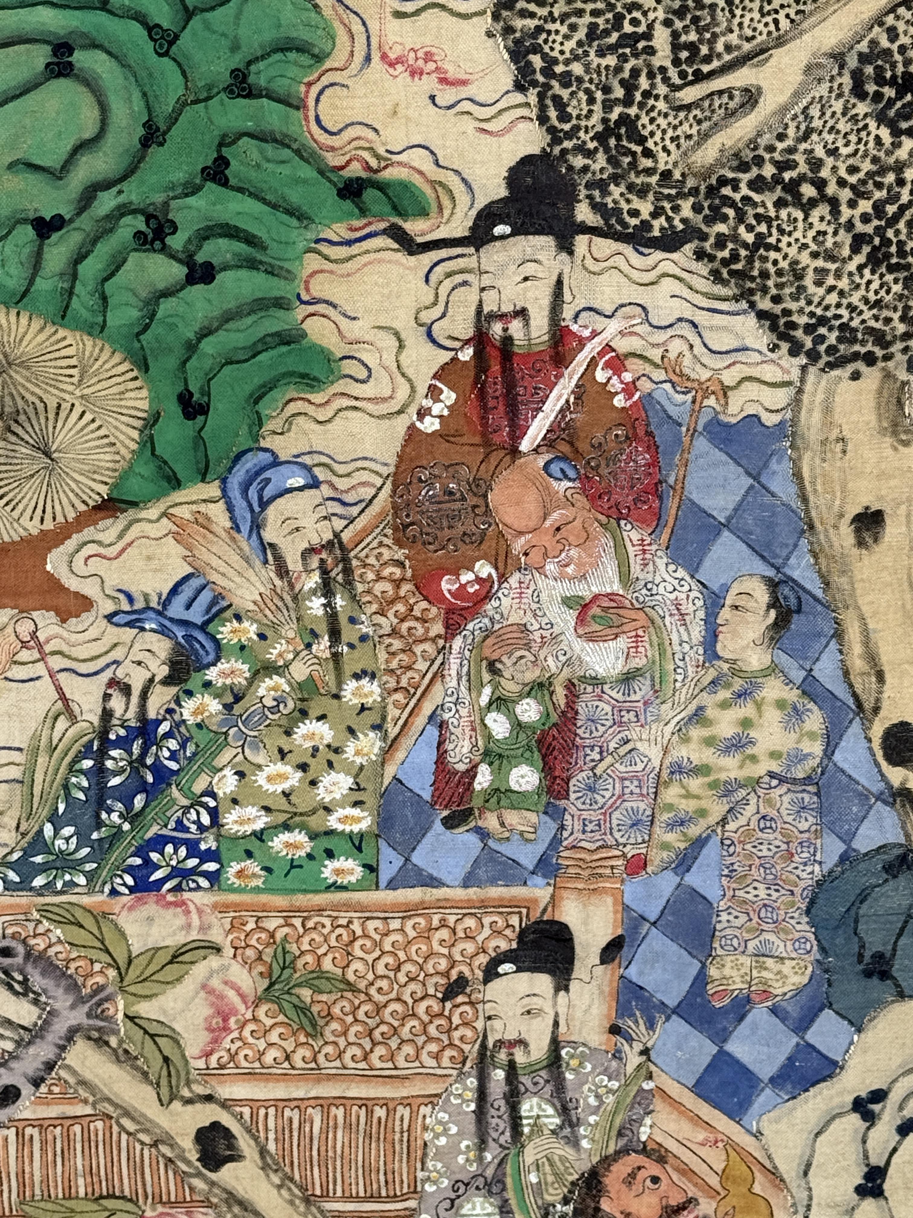 Early 20th Century Chinese Silk Kesi Panel – Immortal Figures For Sale 4