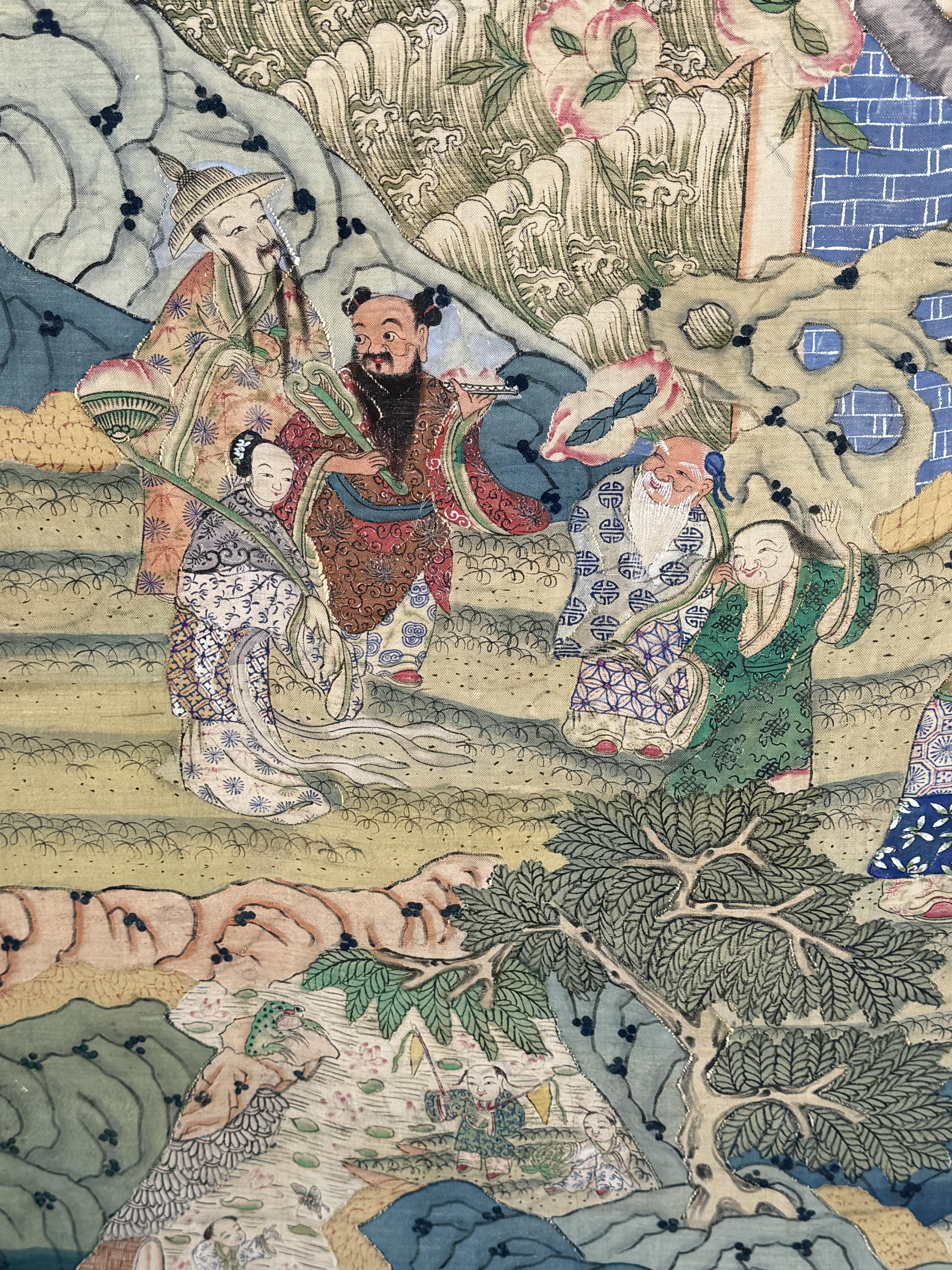 Early 20th Century Chinese Silk Kesi Panel – Immortal Figures For Sale 5
