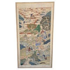 Panel Kesi de seda china de principios del siglo XX - Figuras inmortales