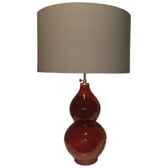 Chinoiserie-Tischlampe aus Porzellan Sang Du Boeuf, frühes 20. Jahrhundert